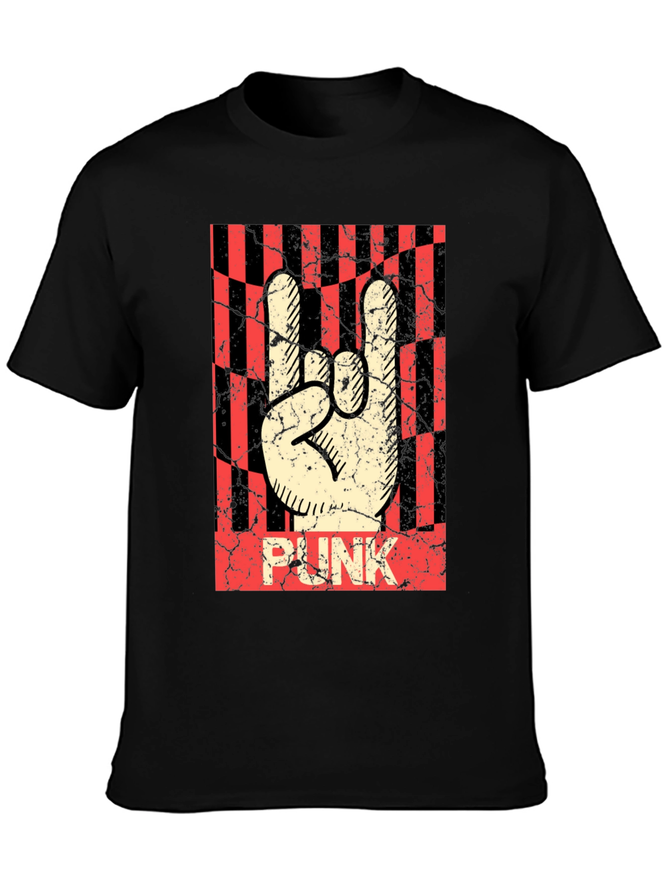 Punk Rock Hand Sign T-Shirt - Black Graphic Tee