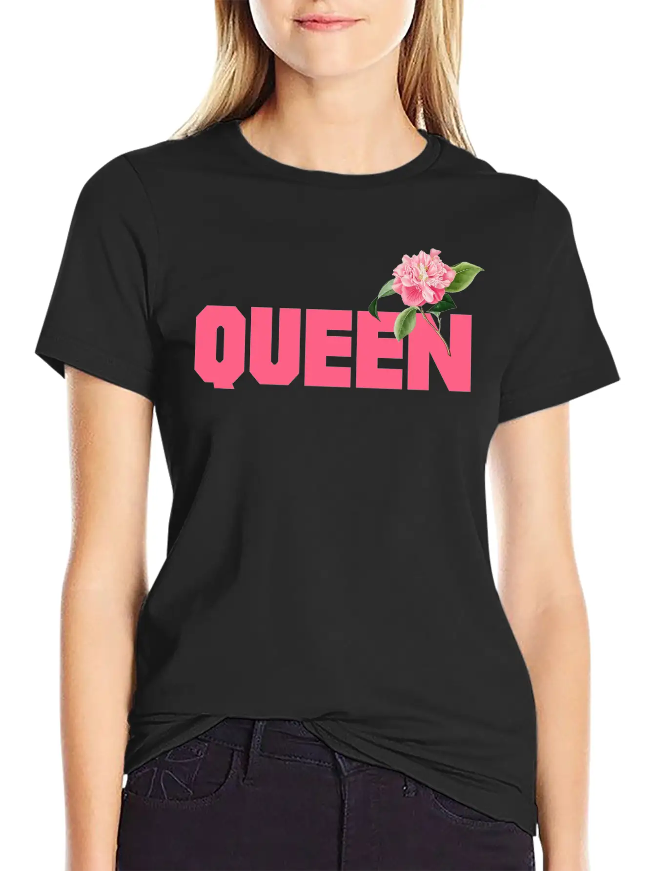 Queen Comfortable Minimalist Graphic Tee – Summer Style Essential