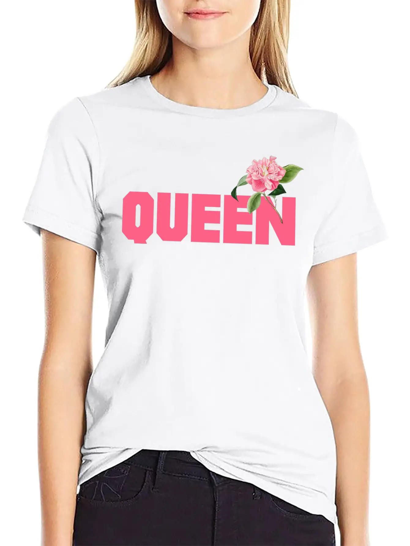 Queen Comfortable Minimalist Graphic Tee – Summer Style Essential
