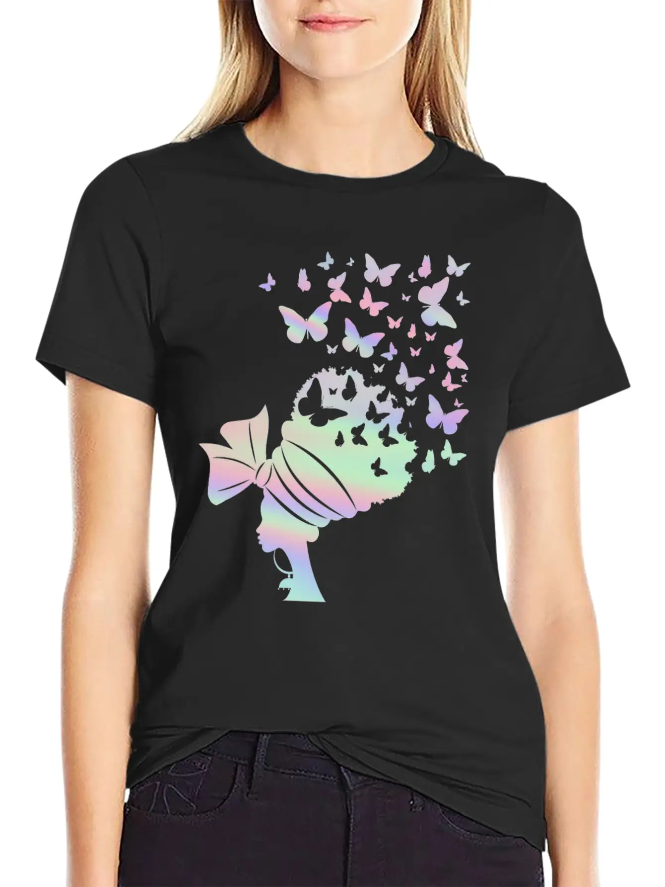 Queen Women Butterfly Lover Pastel Lightweight Cotton T-Shirt – Daily Comfort Graphic Shirt