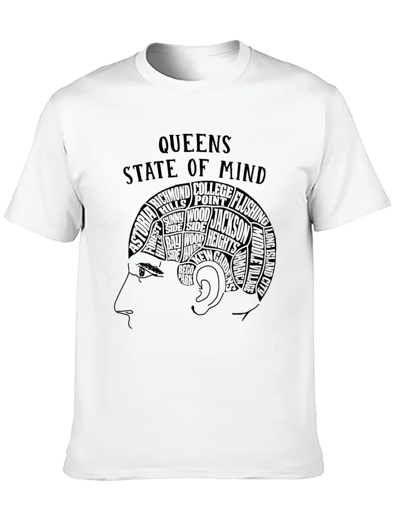 Queens New York State Of Mind Classic Fit Graphic Tee For Daily Comfort – Unisex Cotton Shirt