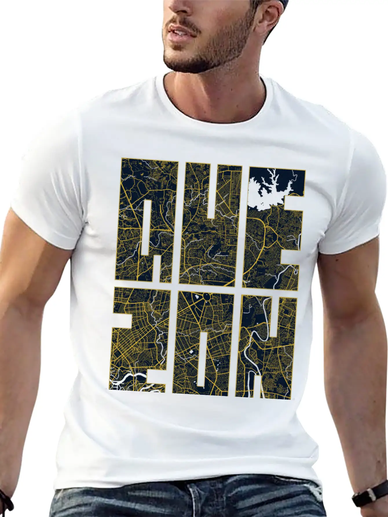 Quezon, Philippines City Map Typography - Art Deco Classic Fit Graphic Tee For Daily Comfort – Unisex Cotton Shirt