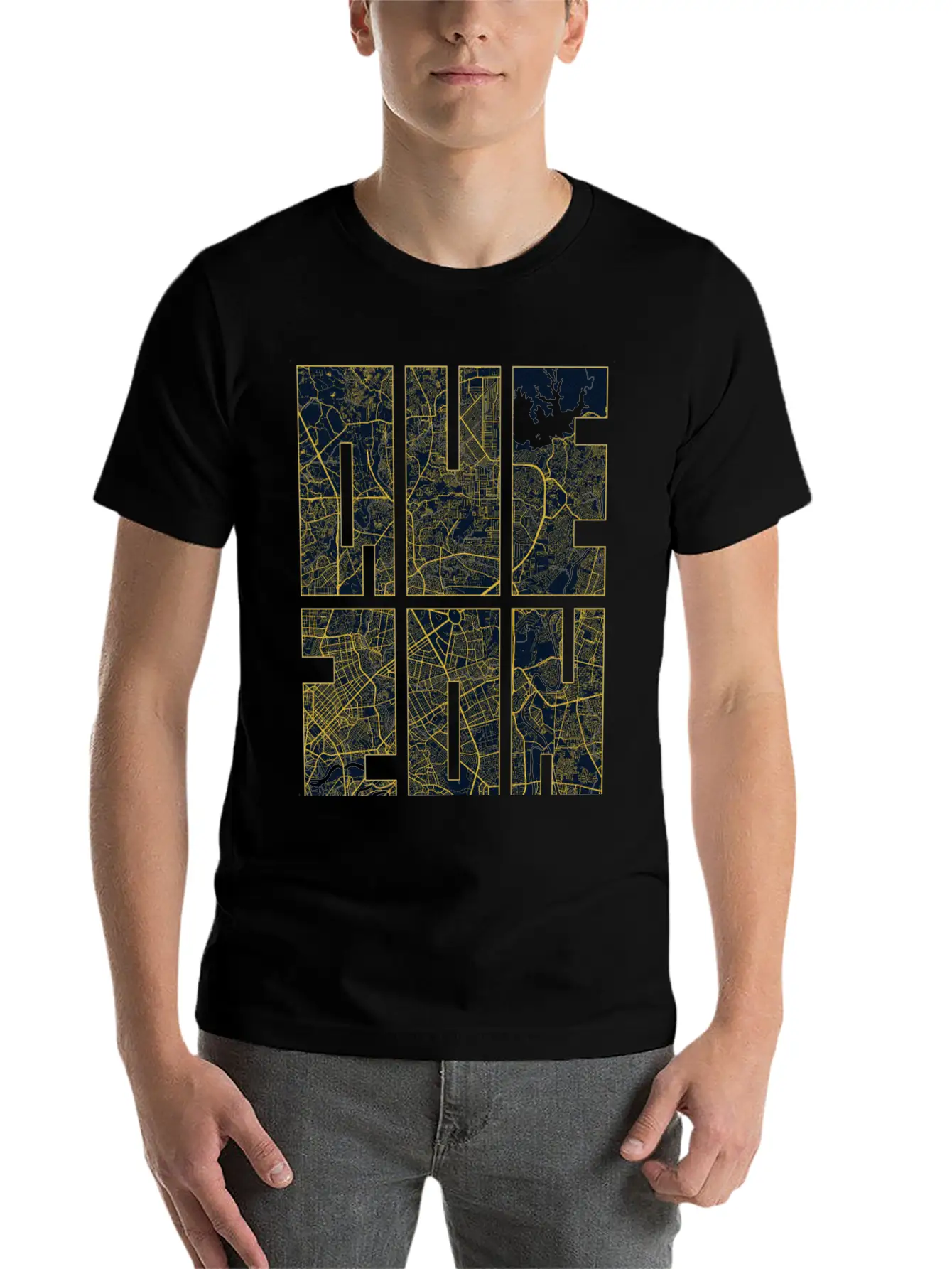 Quezon, Philippines City Map Typography - Art Deco Classic Fit Graphic Tee For Daily Comfort – Unisex Cotton Shirt