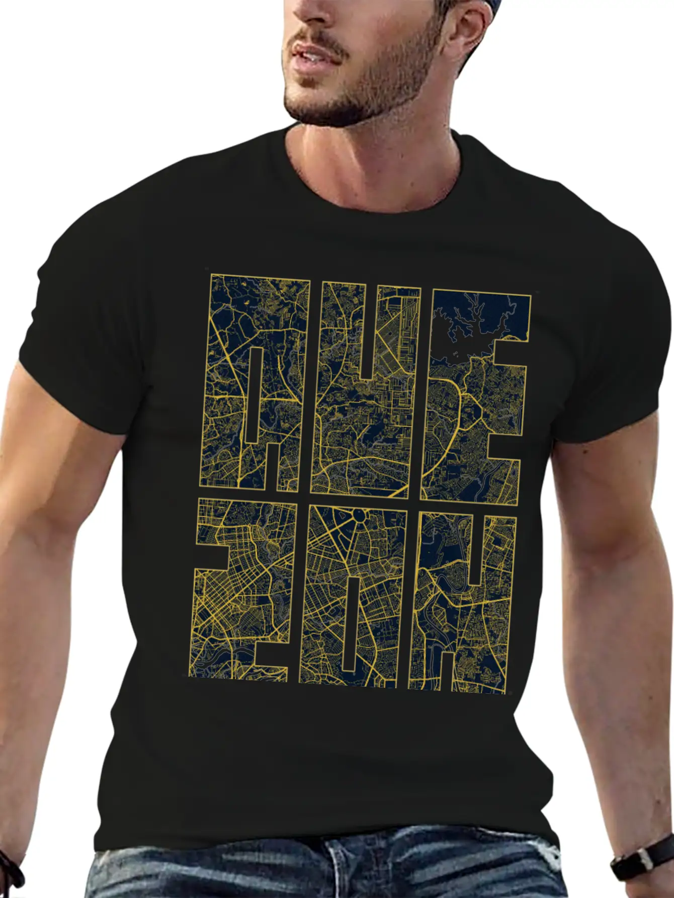 Quezon, Philippines City Map Typography - Art Deco Classic Fit Graphic Tee For Daily Comfort – Unisex Cotton Shirt