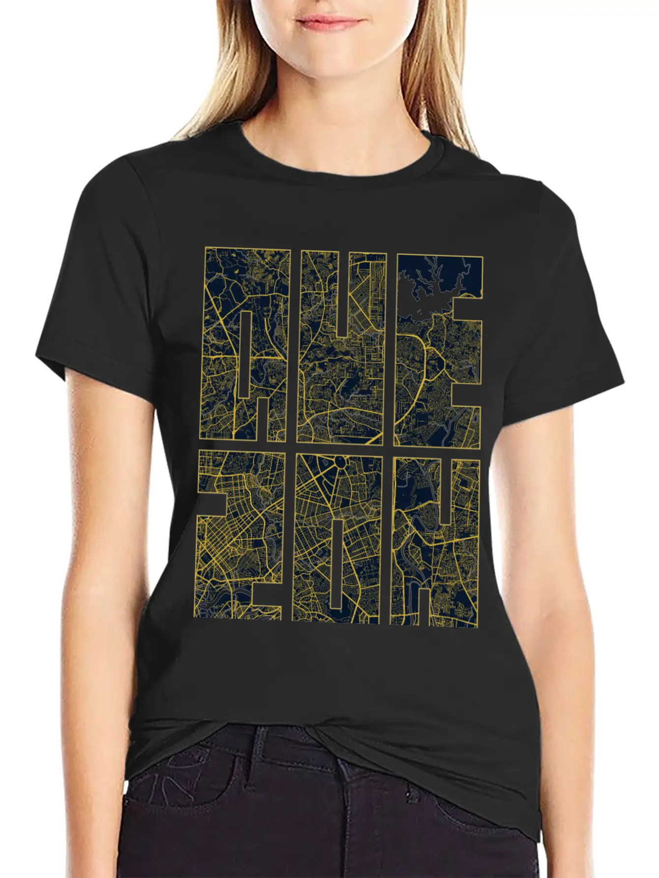 Quezon, Philippines City Map Typography - Art Deco Classic Fit Graphic Tee For Daily Comfort – Unisex Cotton Shirt