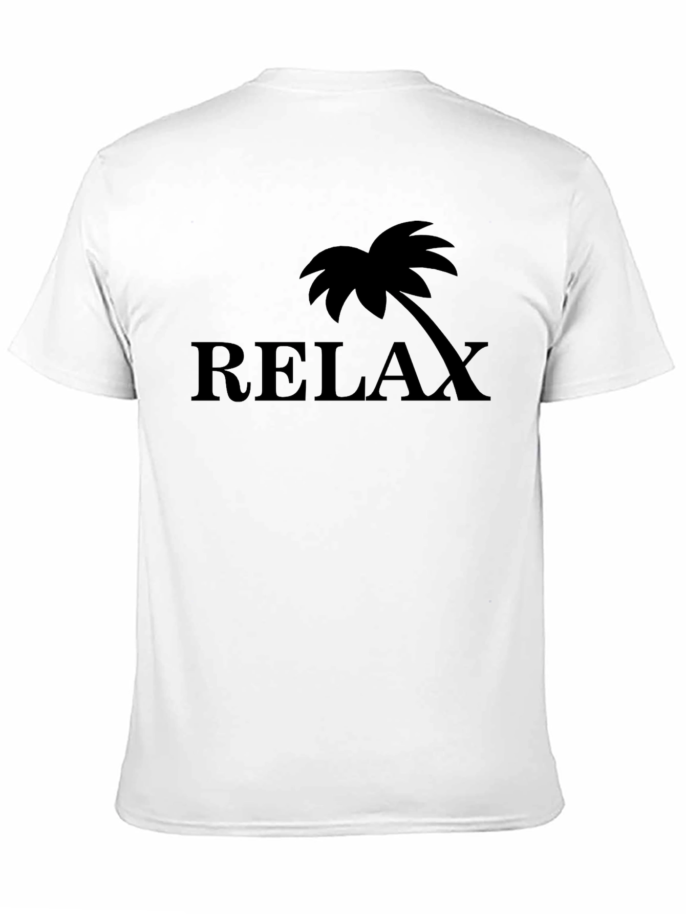 Relax Palm Tree Graphic T-Shirt - Black