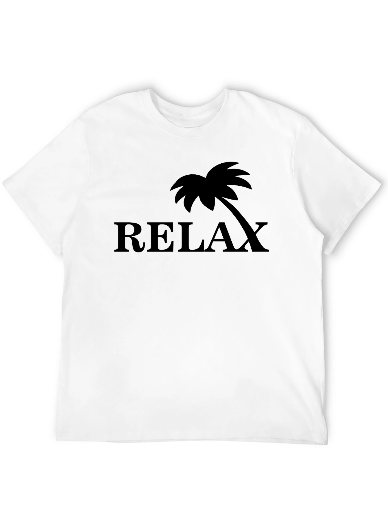 Relax Palm Tree Graphic T-Shirt - Black