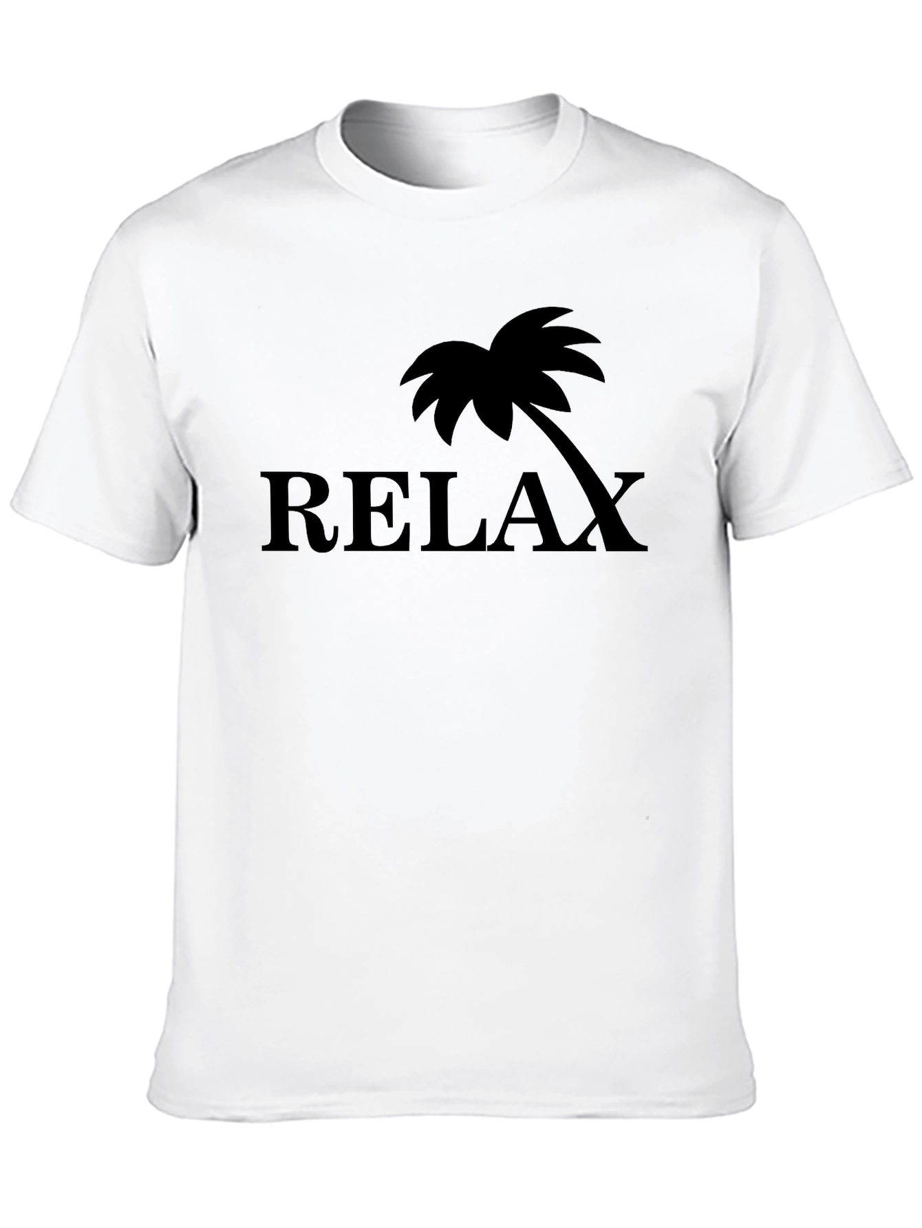 Relax Palm Tree Graphic T-Shirt - Black