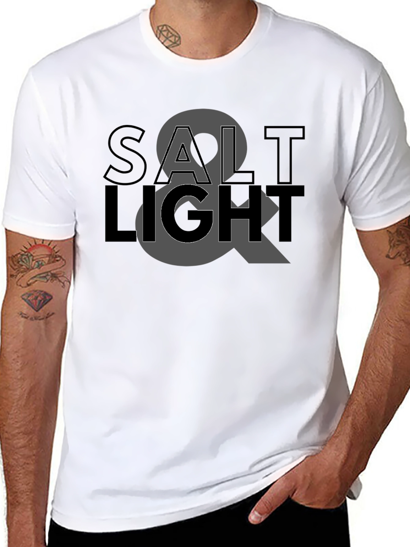 Salt & Light Graphic Black T-Shirt