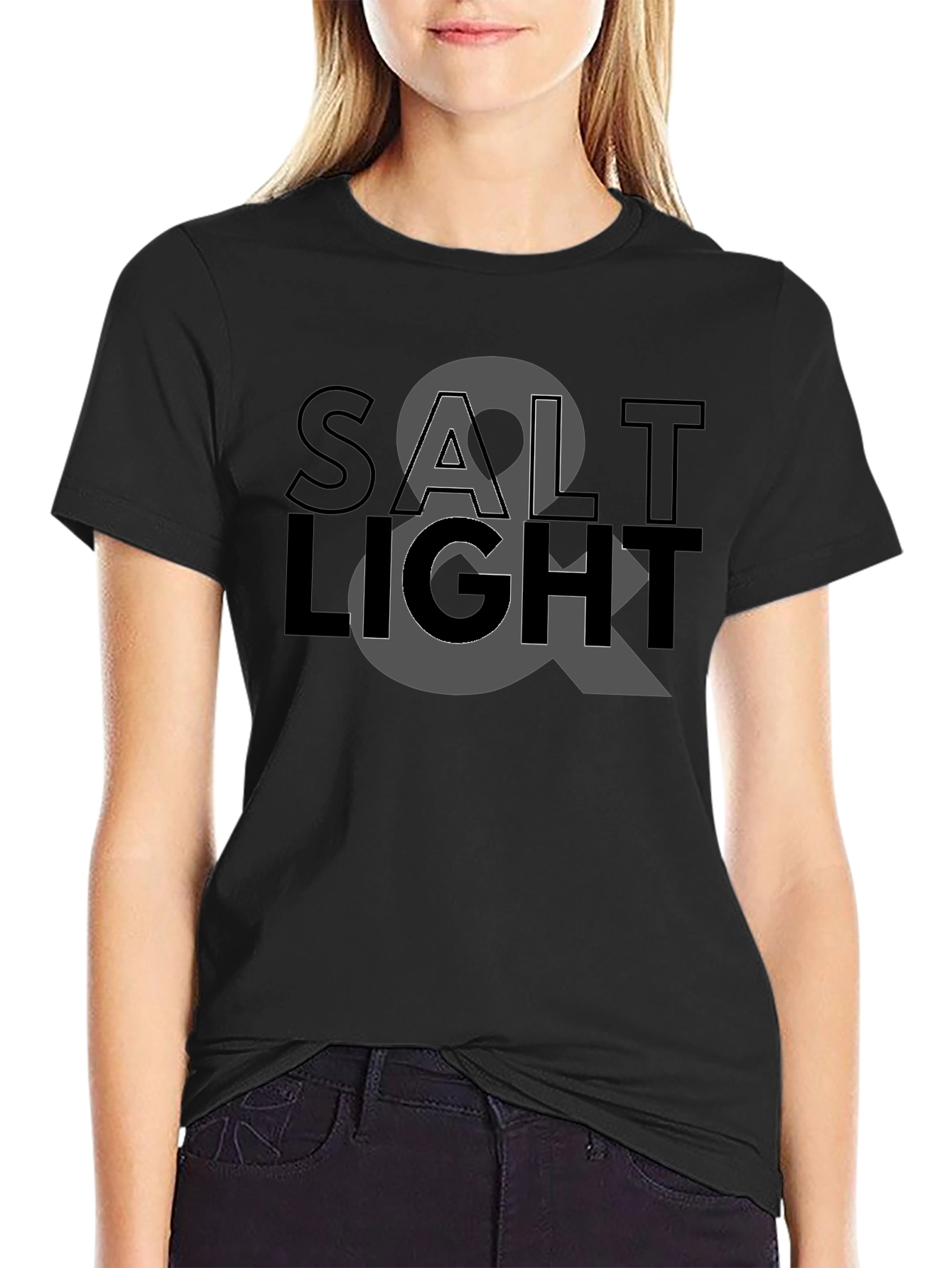 Salt & Light Graphic Black T-Shirt