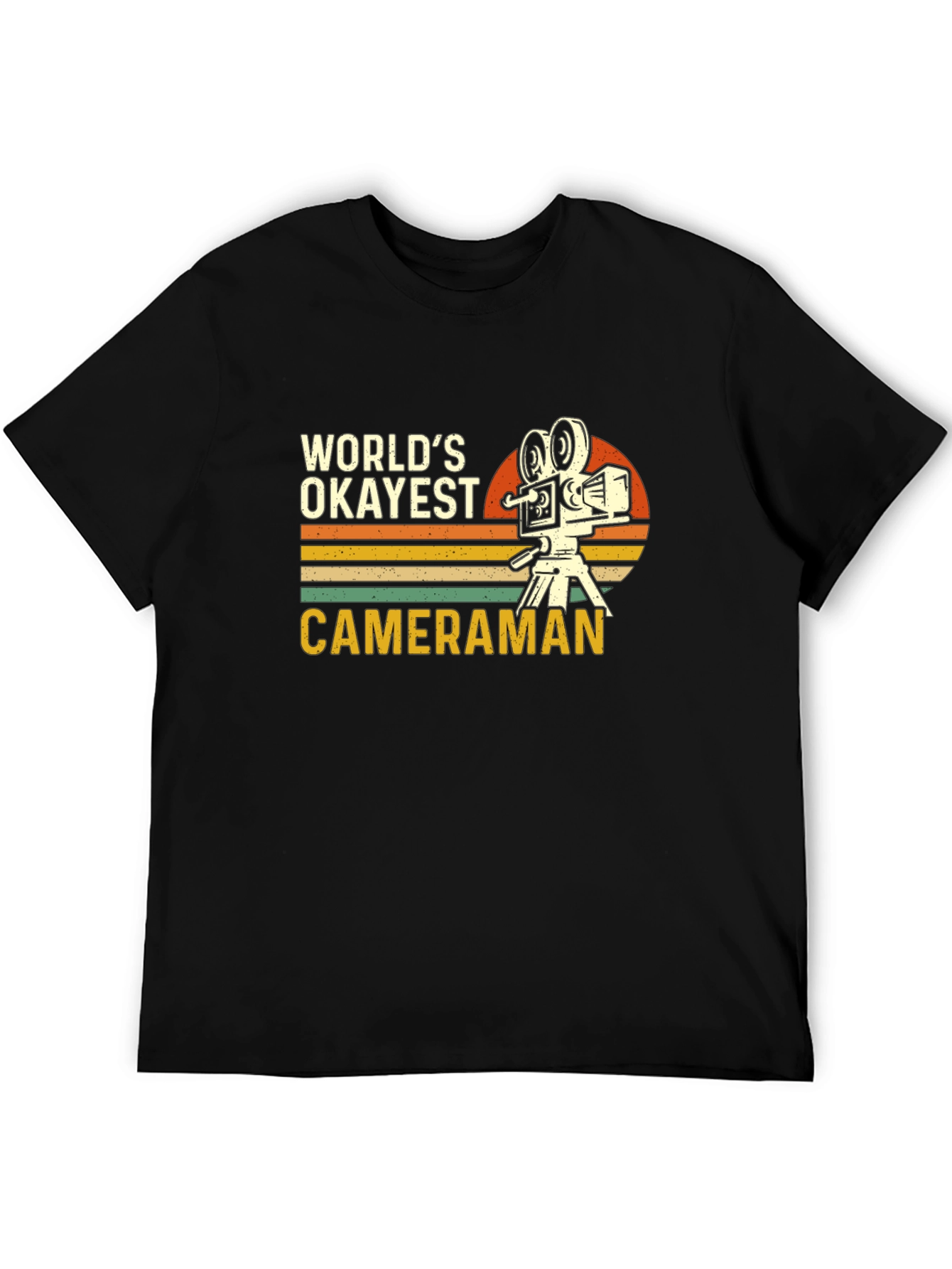 Worlds Okayest Cameraman Black T-Shirt