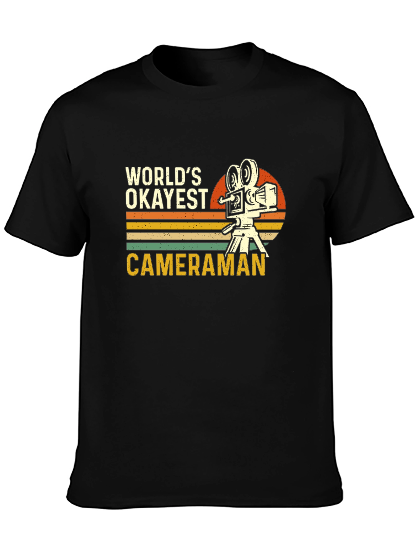 Worlds Okayest Cameraman Black T-Shirt