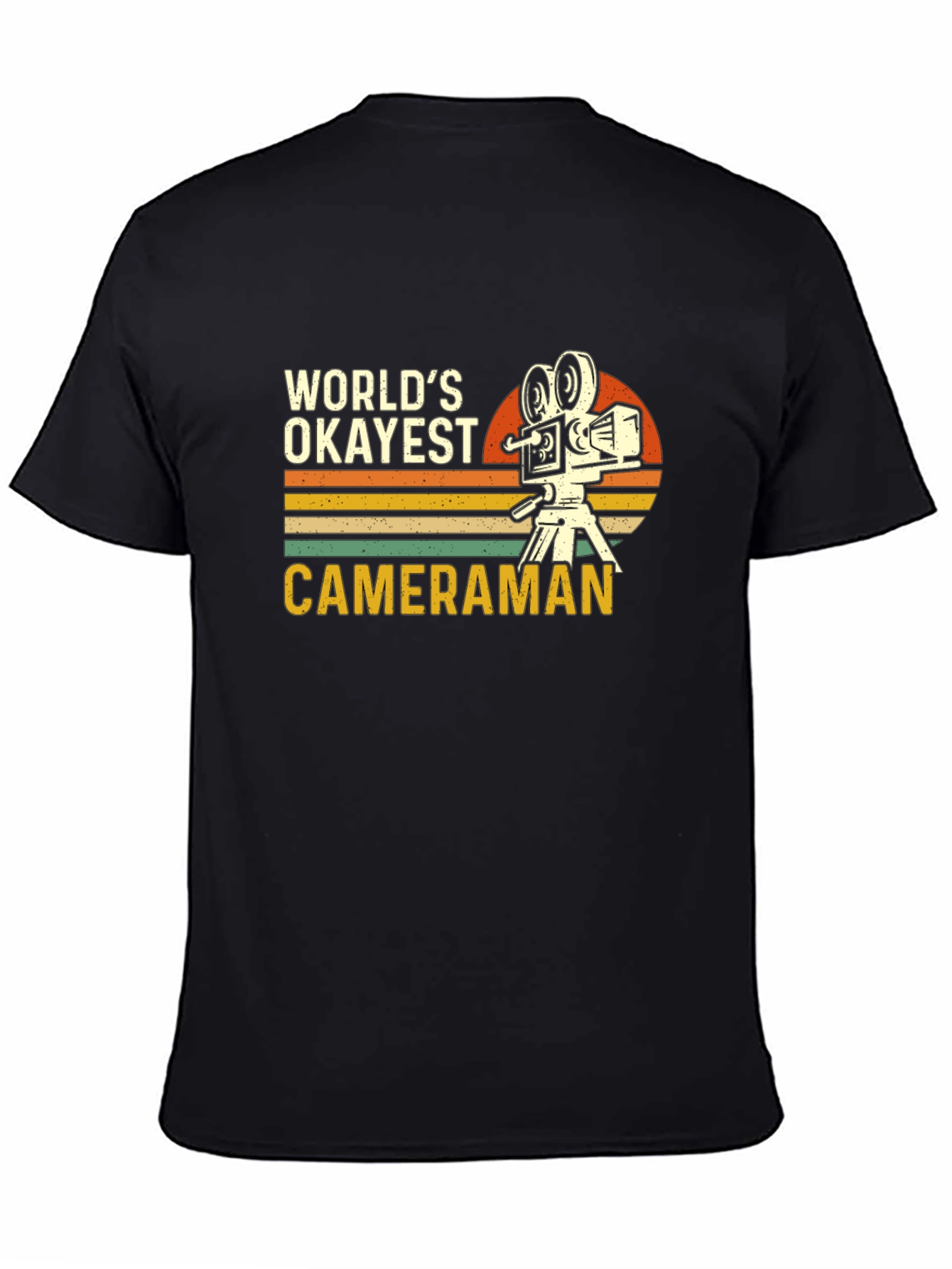 Worlds Okayest Cameraman Black T-Shirt
