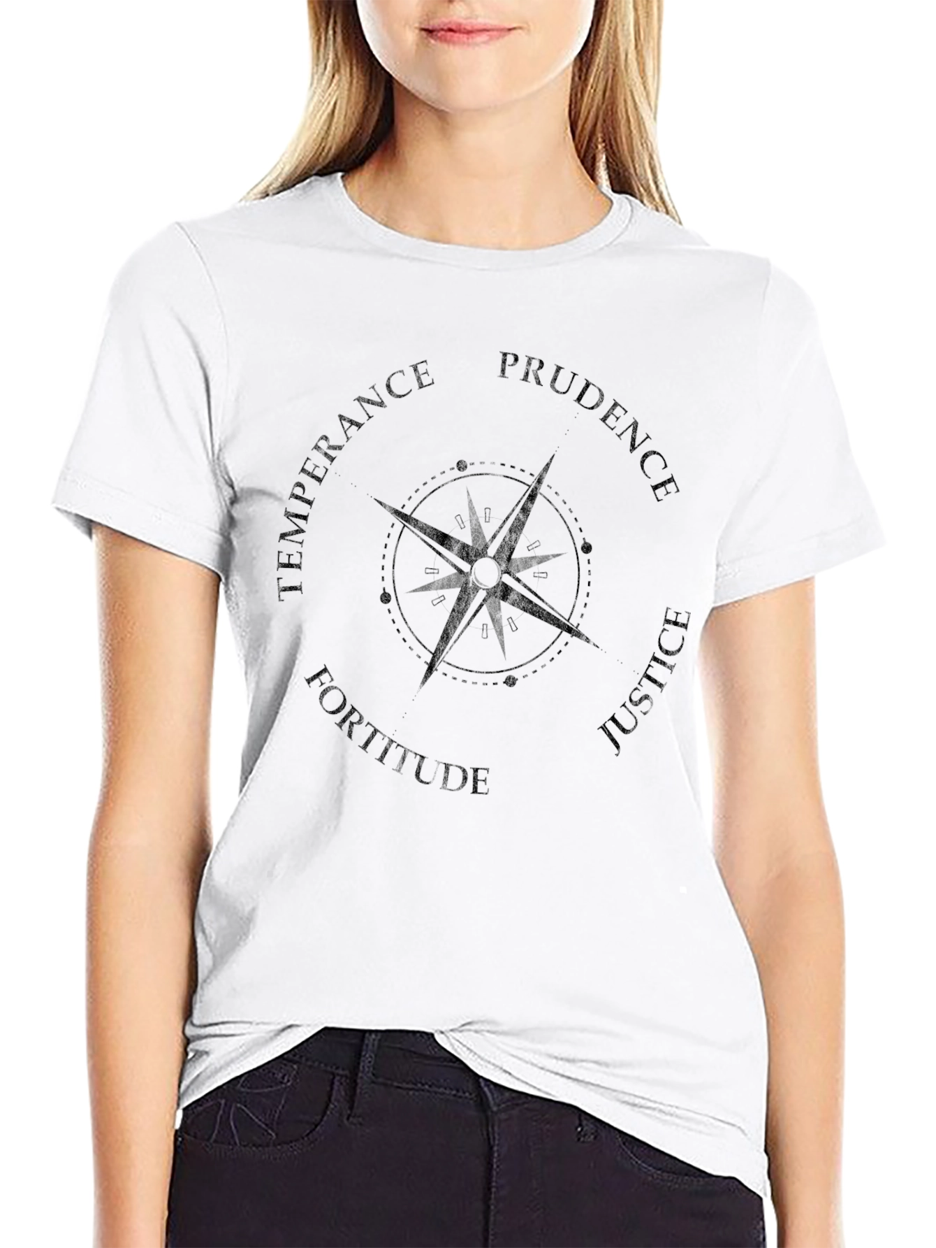 Virtue Compass Graphic T-Shirt - Black