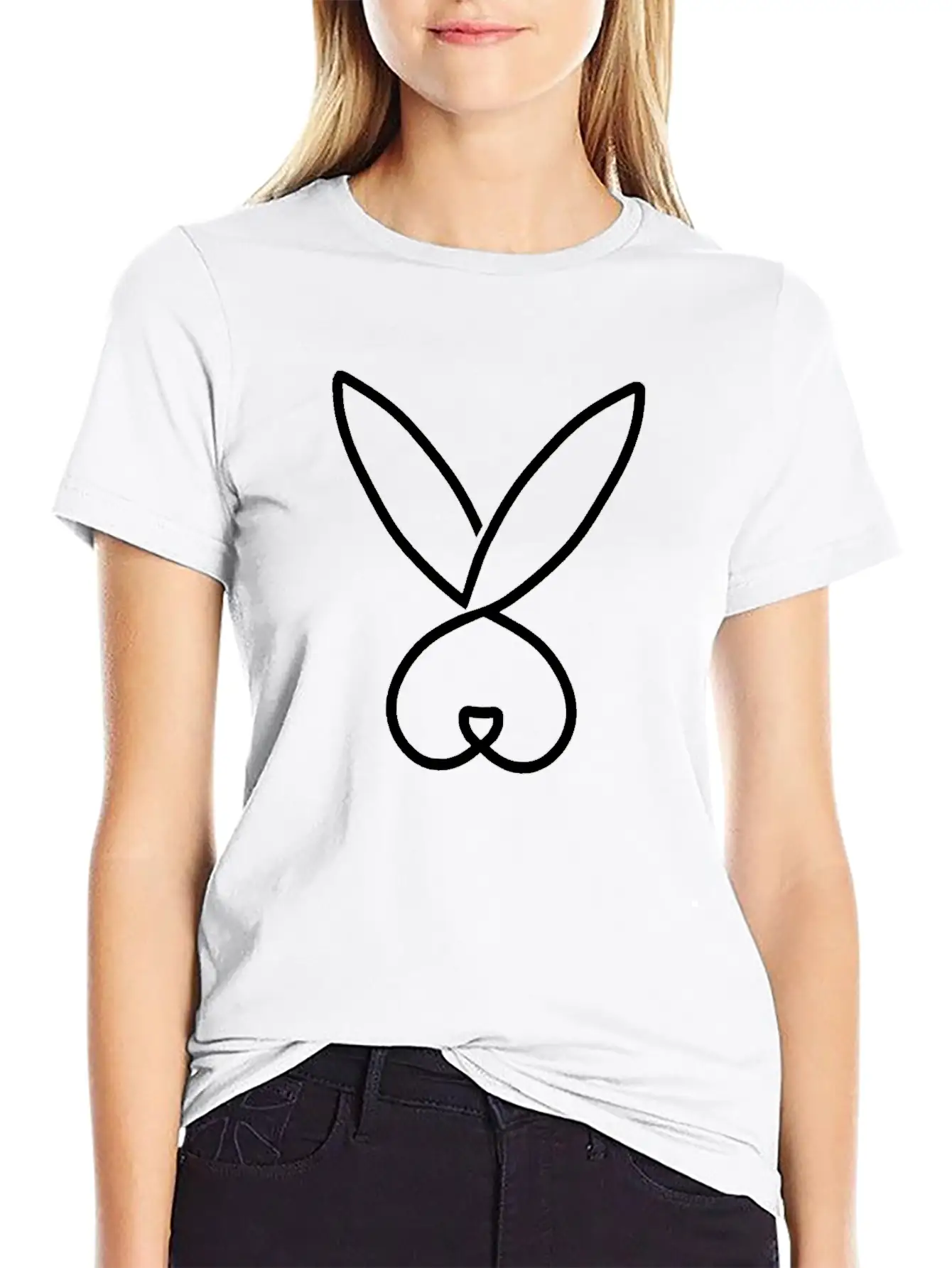 Rabbit Hand Drawn Minimalistic Lightweight Cotton T-Shirt – Daily Comfort Graphic Shirt
