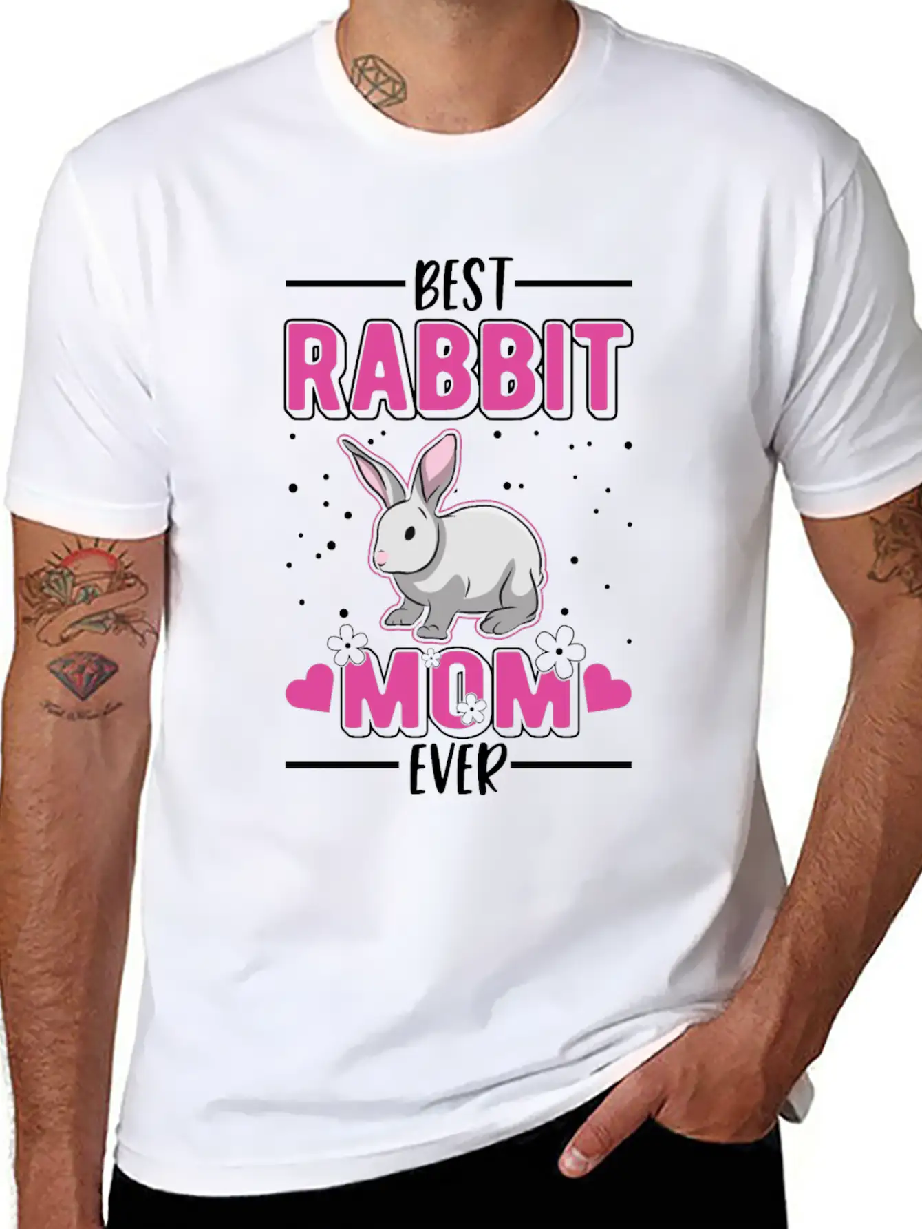 Rabbit Mom Bunny Essential Cotton Tee For Daily Outfits – Unisex Style