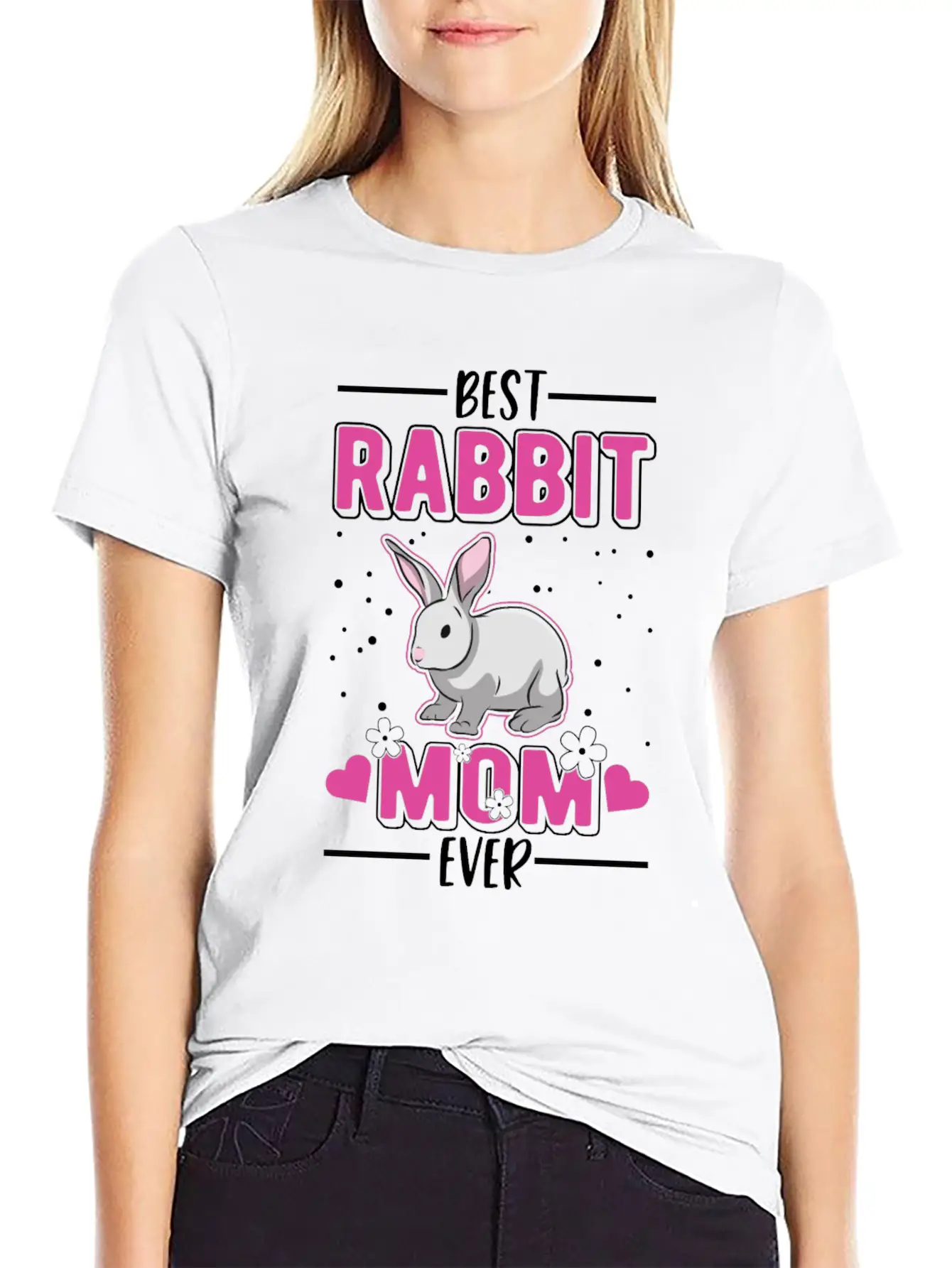 Rabbit Mom Bunny Essential Cotton Tee For Daily Outfits – Unisex Style