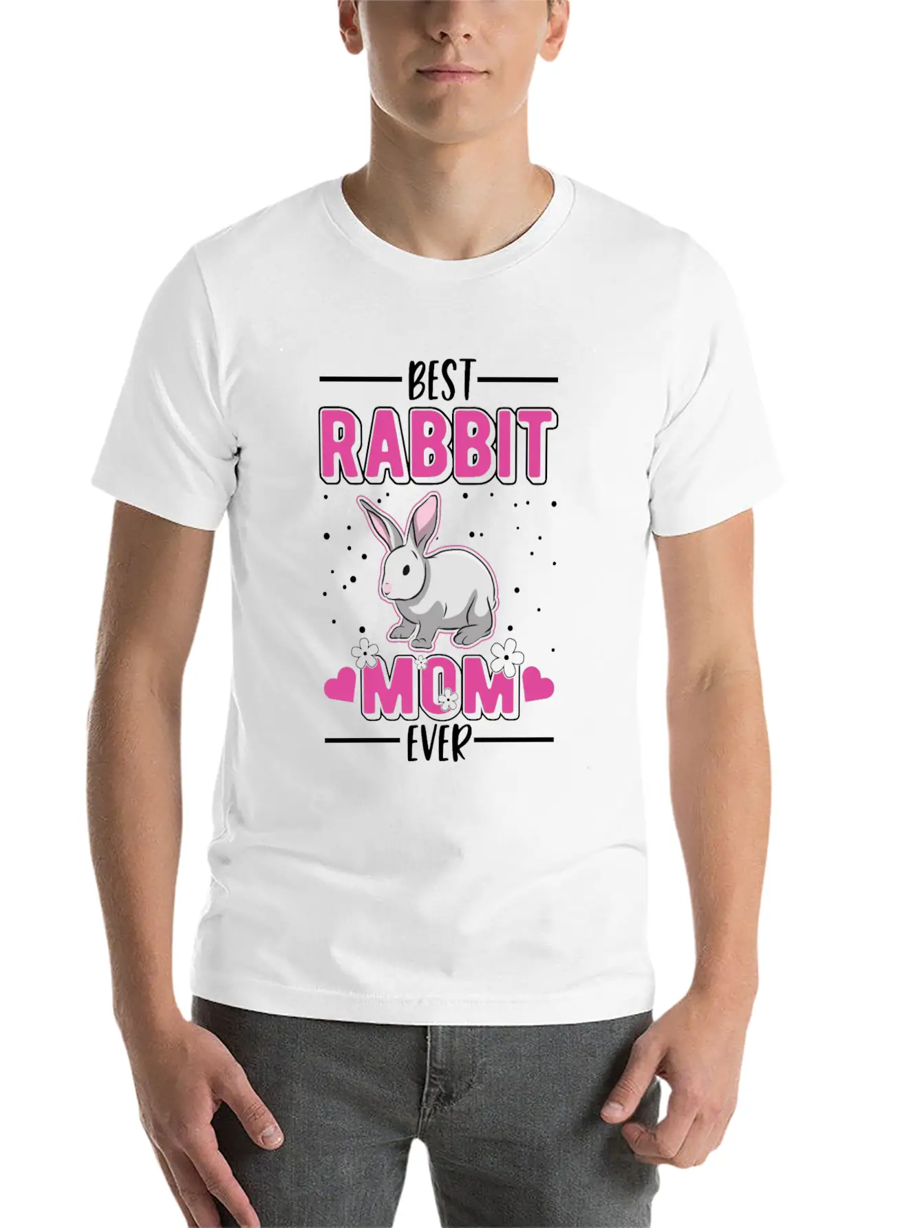 Rabbit Mom Bunny Essential Cotton Tee For Daily Outfits – Unisex Style