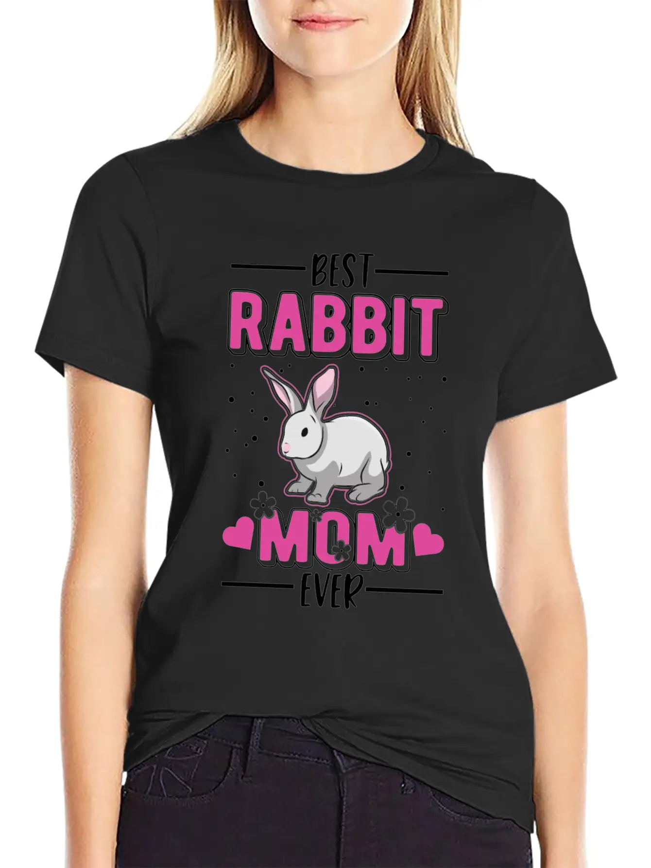 Rabbit Mom Bunny Essential Cotton Tee For Daily Outfits – Unisex Style