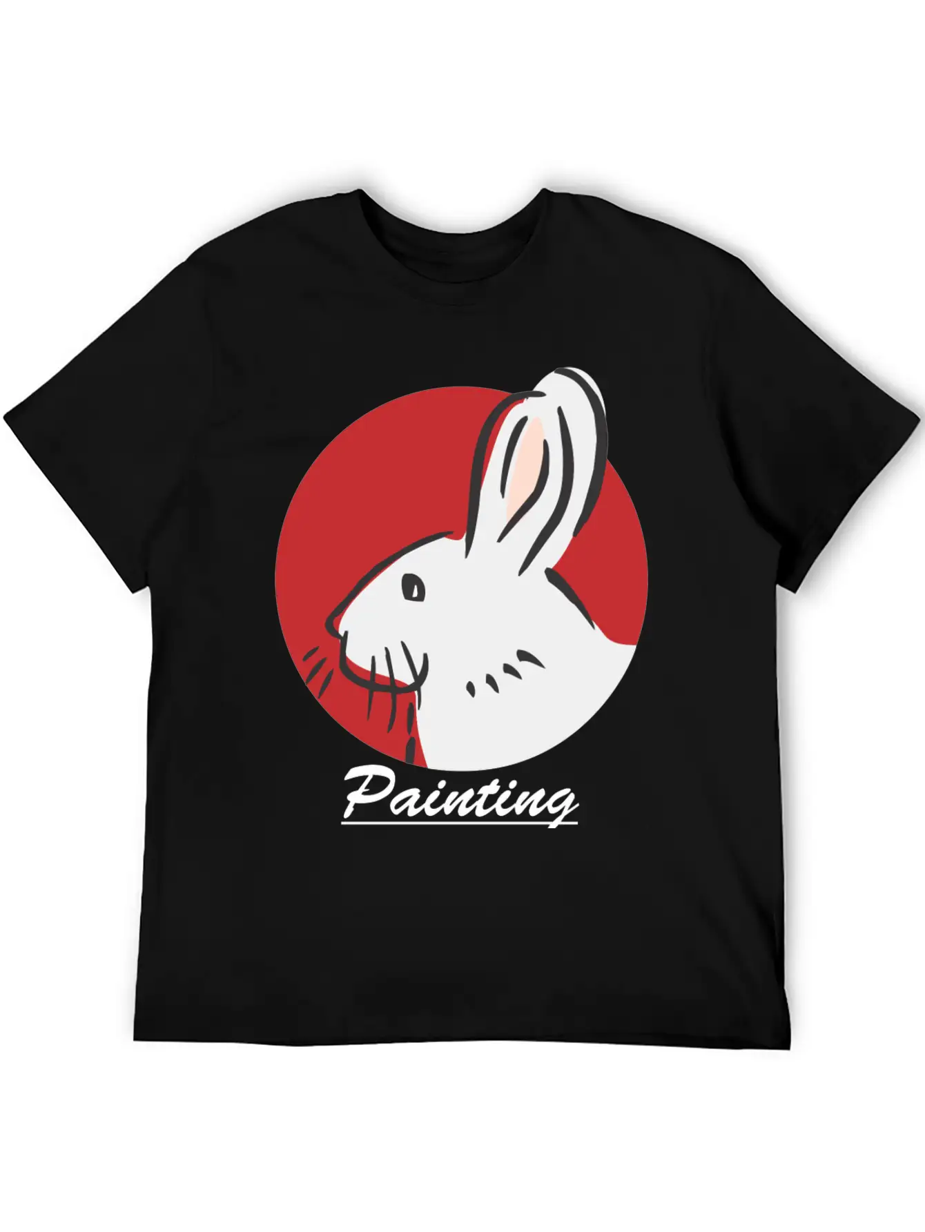 Rabbit Painting Lightweight Cotton T-Shirt – Daily Comfort Graphic Shirt