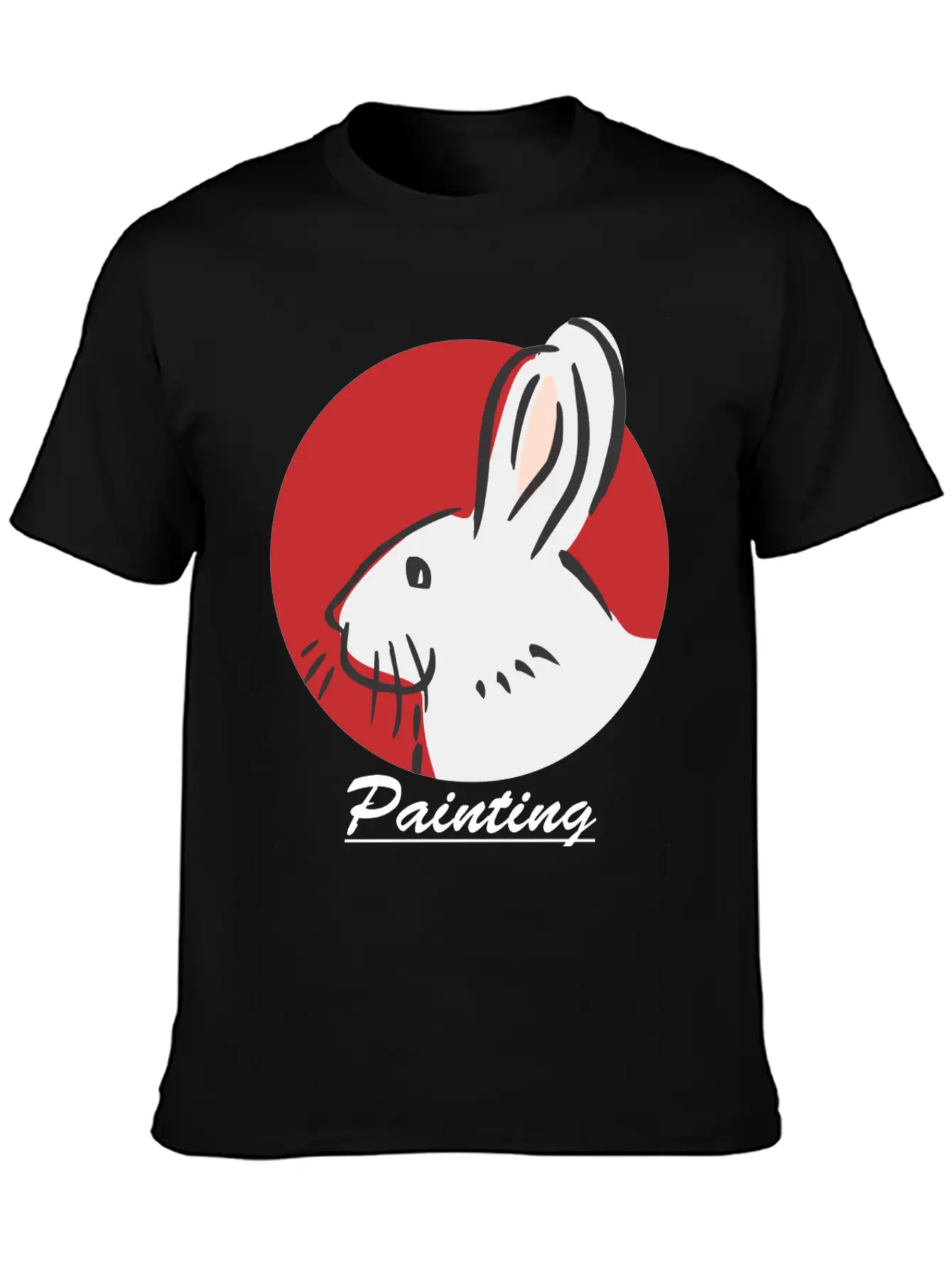 Rabbit Painting Lightweight Cotton T-Shirt – Daily Comfort Graphic Shirt