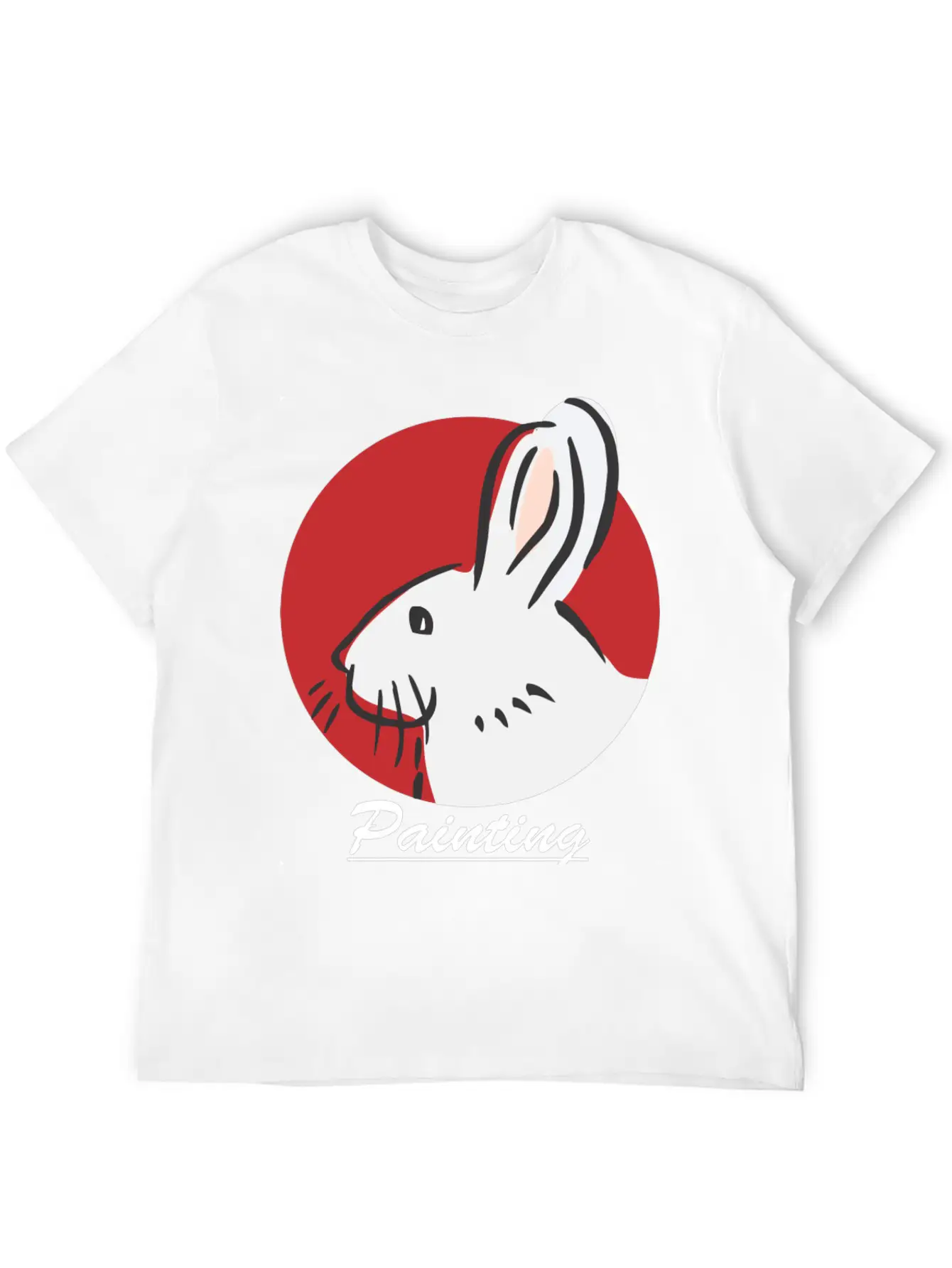 Rabbit Painting Lightweight Cotton T-Shirt – Daily Comfort Graphic Shirt