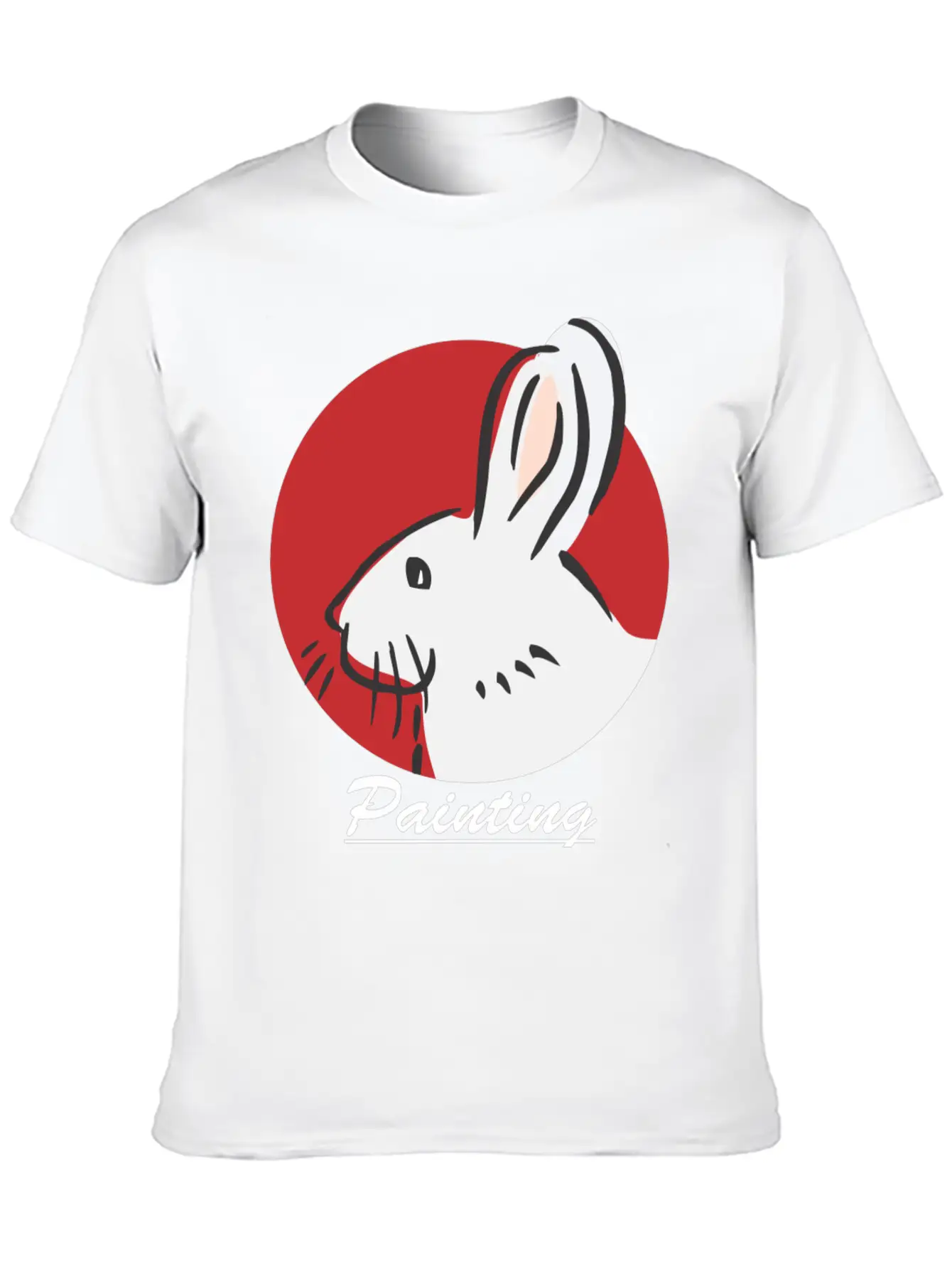 Rabbit Painting Lightweight Cotton T-Shirt – Daily Comfort Graphic Shirt
