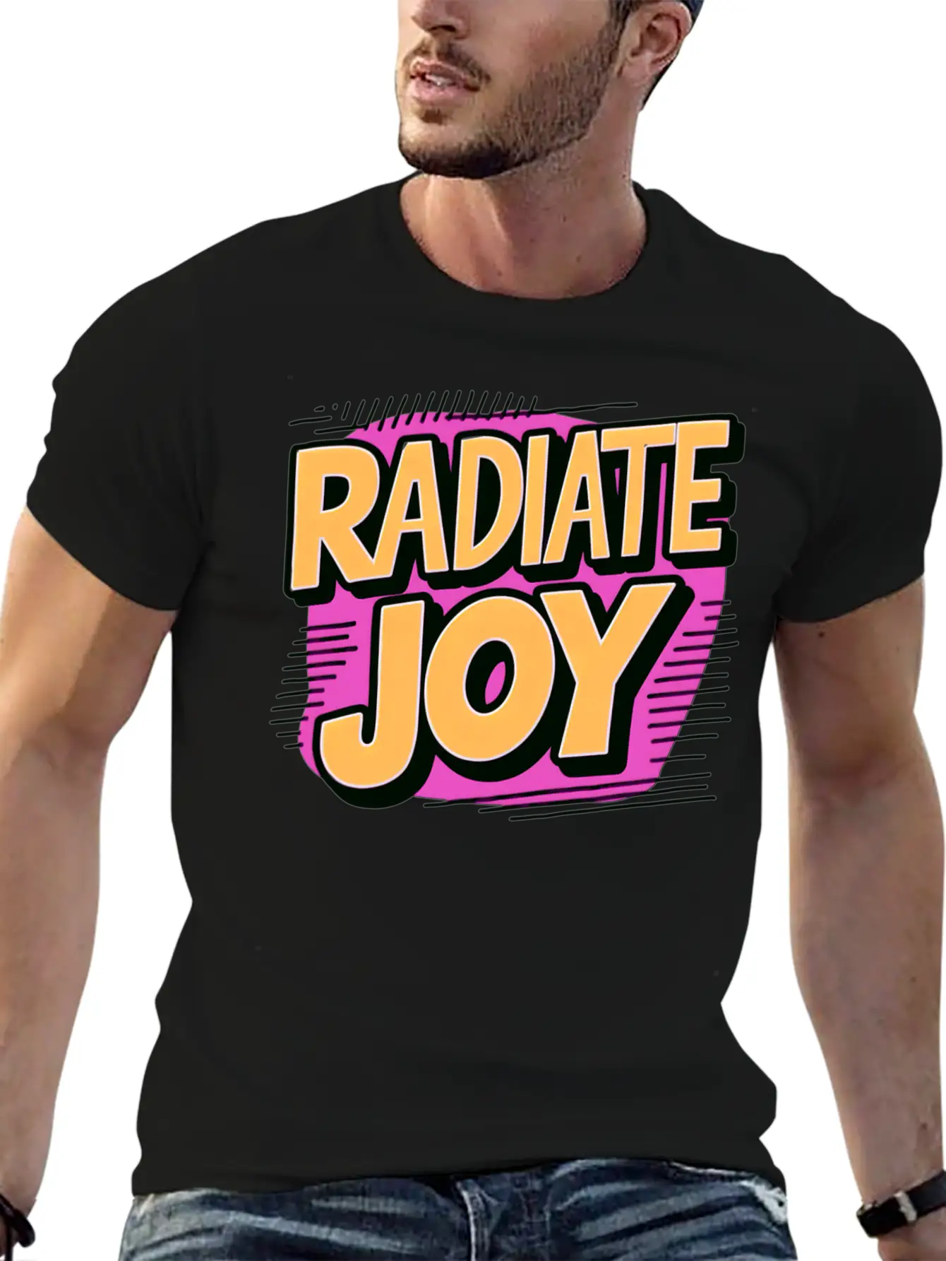 Radiate Joy Basic Graphic T-Shirt – Daily Comfort In Soft Cotton