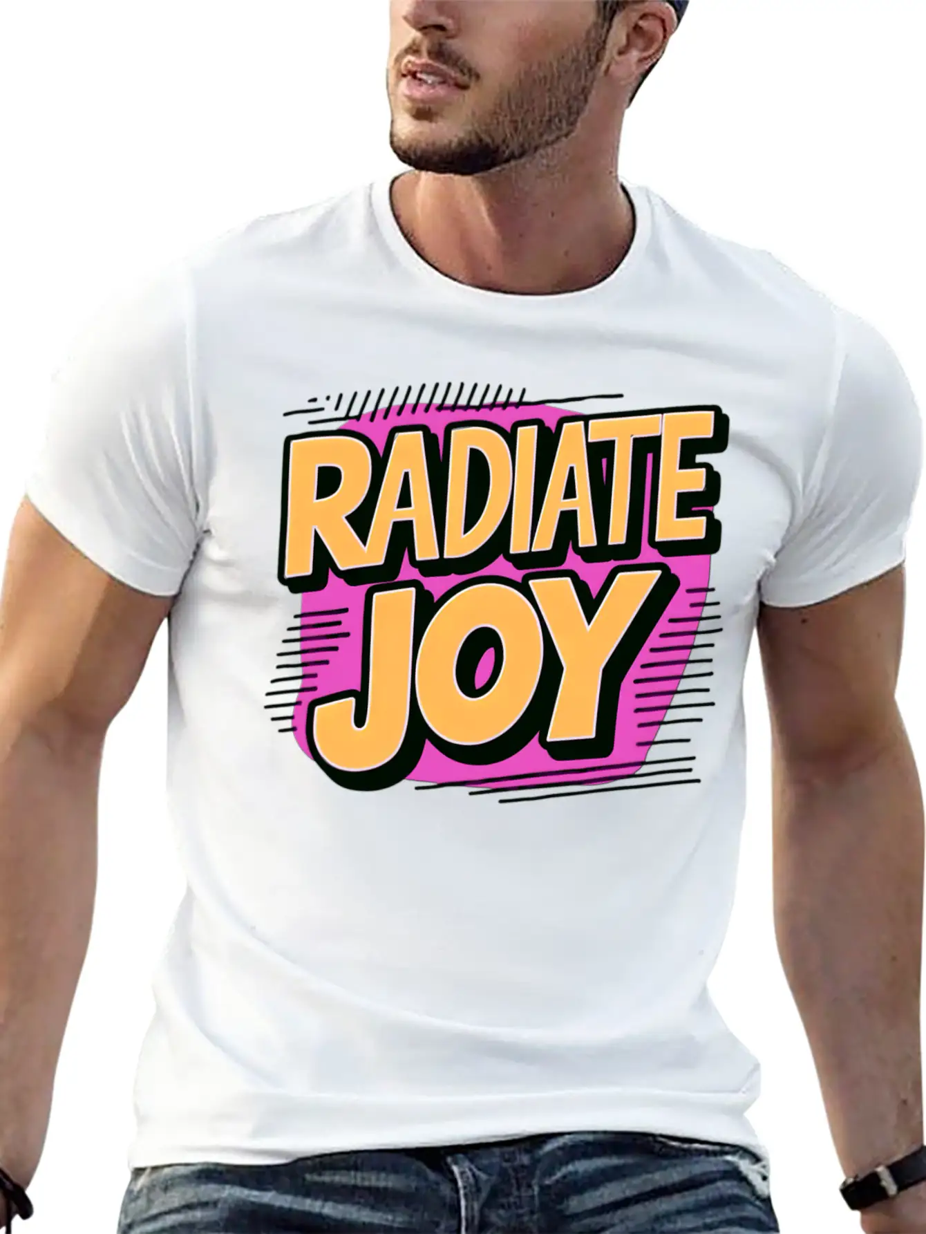 Radiate Joy Basic Graphic T-Shirt – Daily Comfort In Soft Cotton