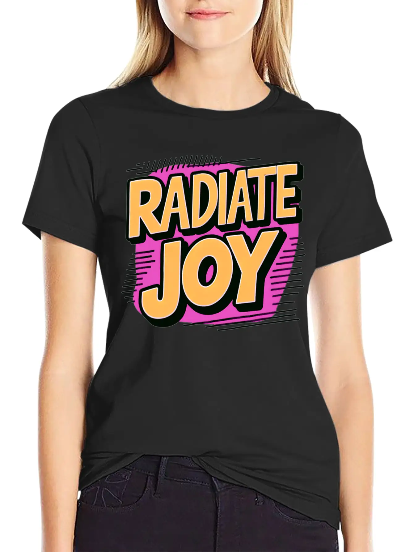 Radiate Joy Basic Graphic T-Shirt – Daily Comfort In Soft Cotton