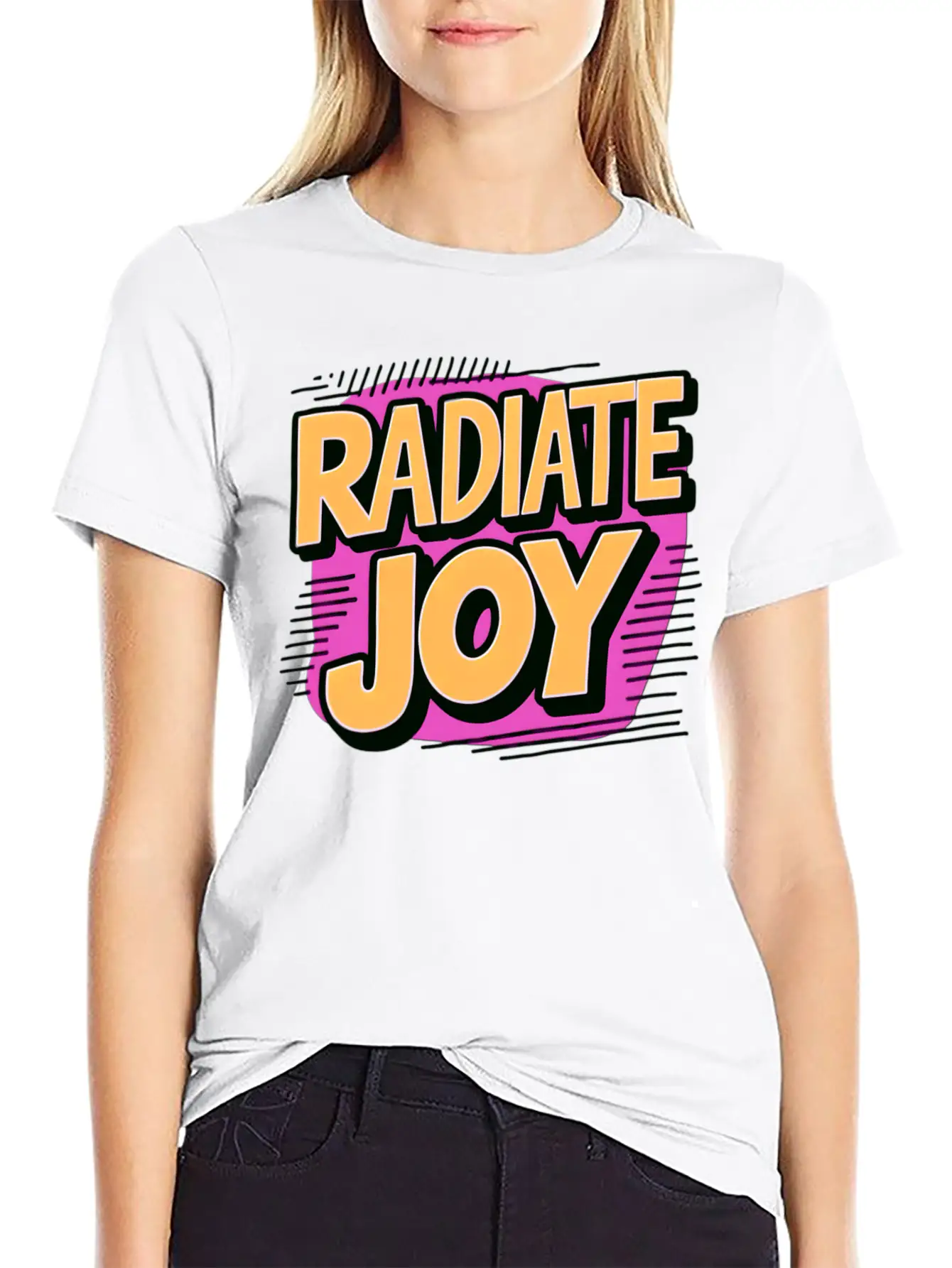 Radiate Joy Basic Graphic T-Shirt – Daily Comfort In Soft Cotton