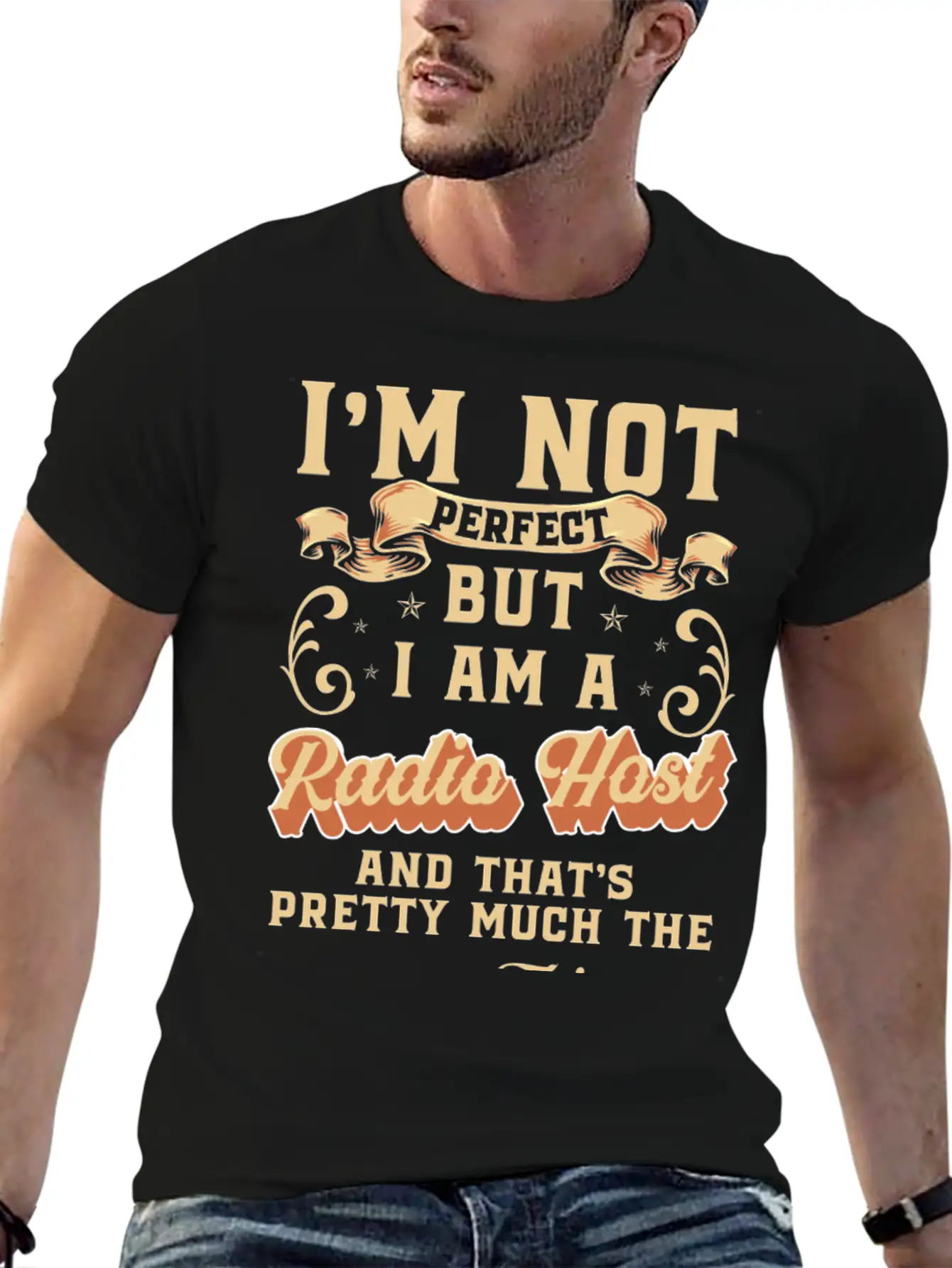 Radio Profession Microphone Retro Basic Graphic T-Shirt – Daily Comfort In Soft Cotton