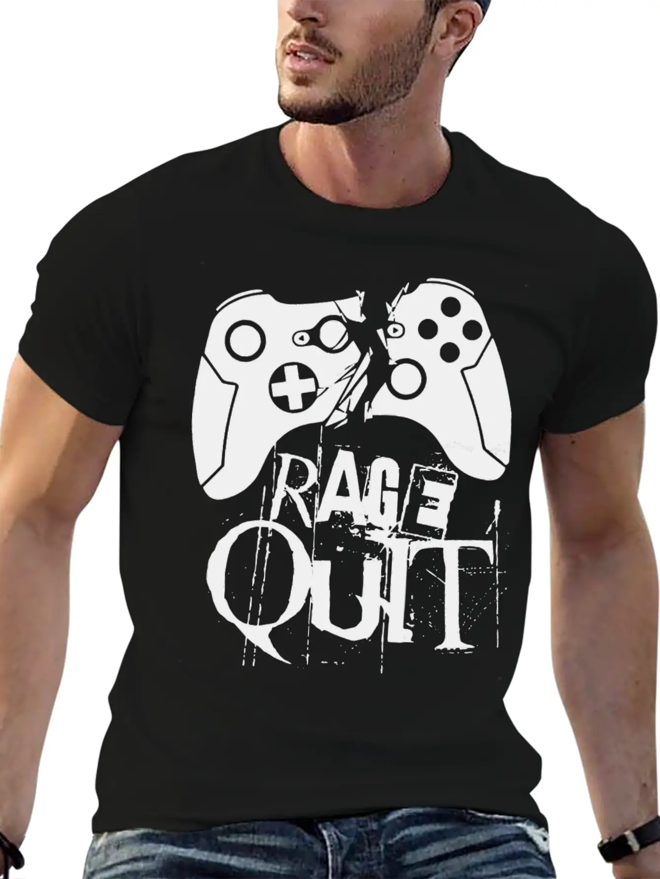 Rage Quit Gamepad Console PC Gaming Gamer Sklave Classic Fit Graphic Tee For Daily Comfort – Unisex Cotton Shirt