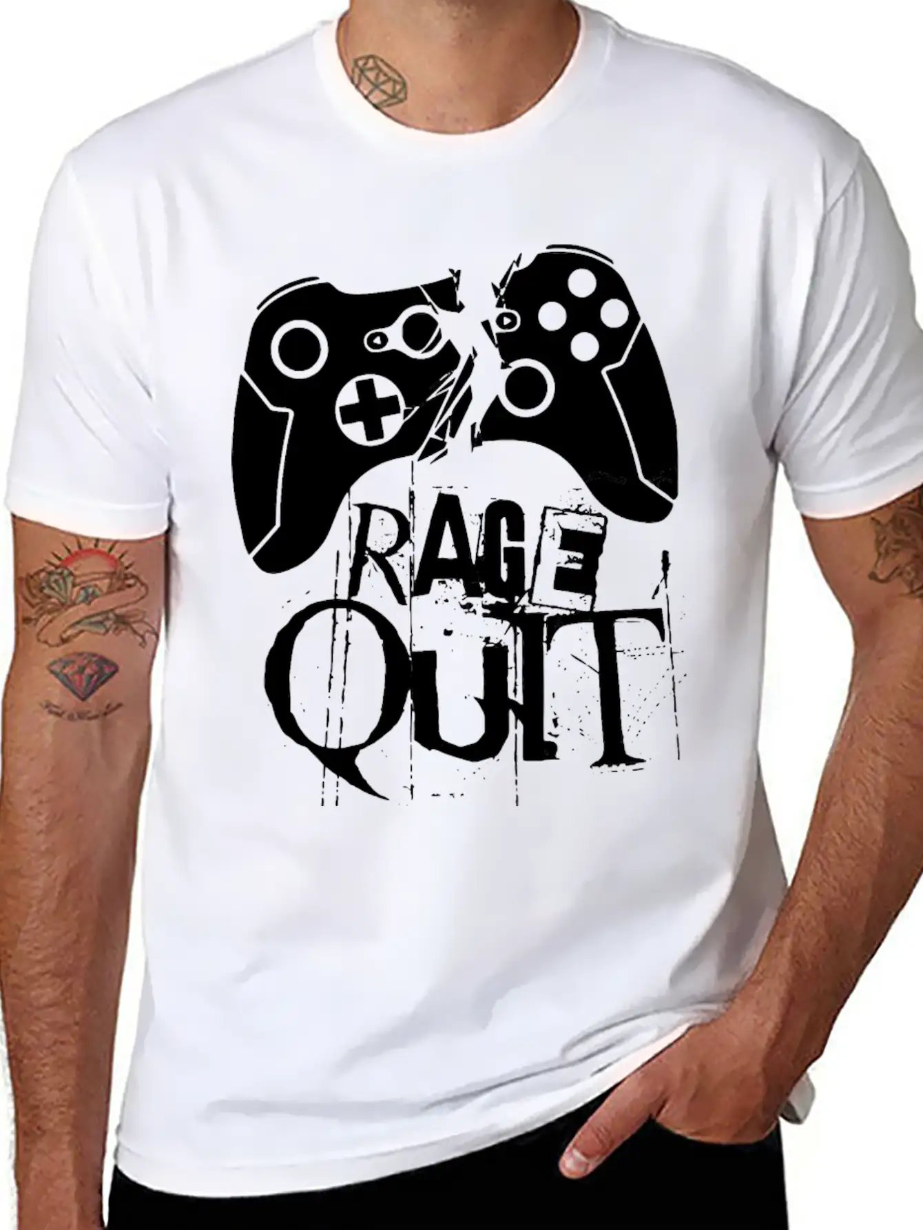 Rage Quit Gamepad Console PC Gaming Gamer Sklave Classic Fit Graphic Tee For Daily Comfort – Unisex Cotton Shirt
