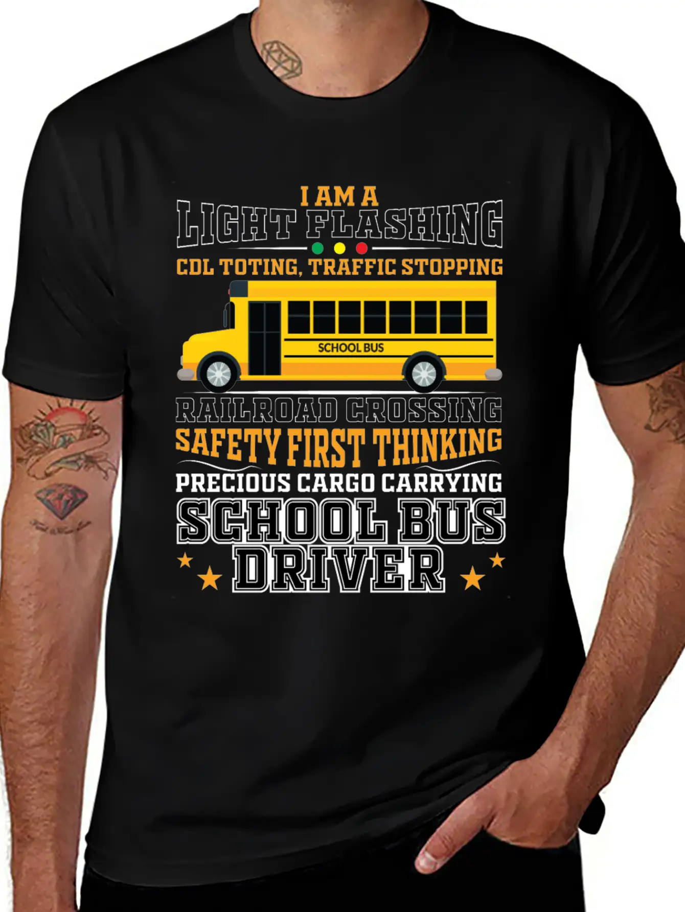 Railroad Crossing School Bus Driver Design For A Lightweight Cotton T-Shirt – Daily Comfort Graphic Shirt