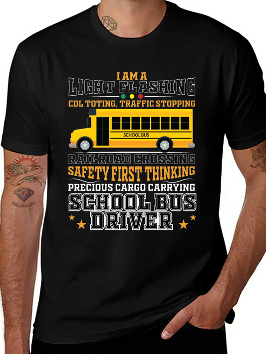 Railroad Crossing School Bus Driver Design For A Lightweight Cotton T-Shirt – Daily Comfort Graphic Shirt