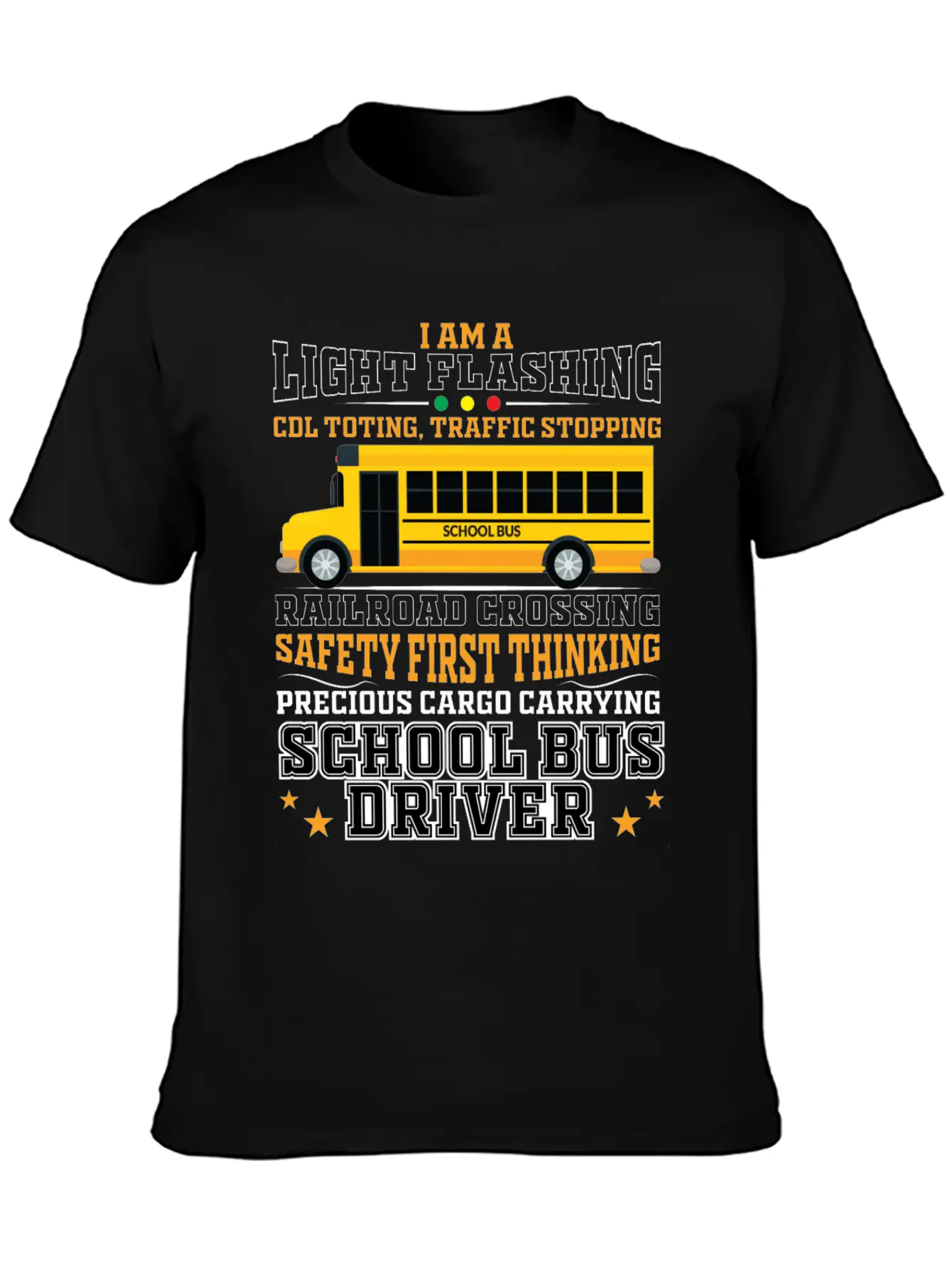 Railroad Crossing School Bus Driver Design For A Lightweight Cotton T-Shirt – Daily Comfort Graphic Shirt