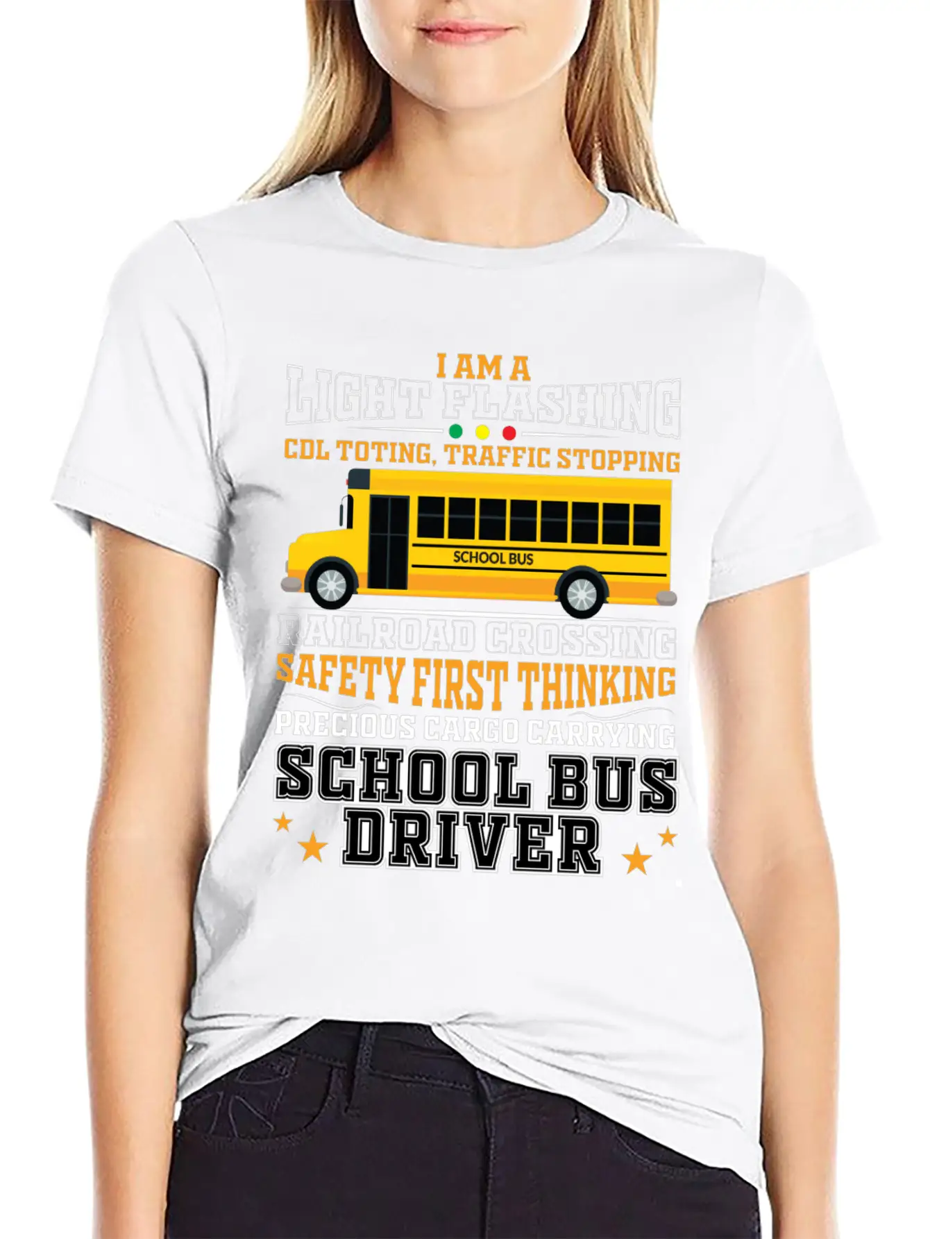 Railroad Crossing School Bus Driver Design For A Lightweight Cotton T-Shirt – Daily Comfort Graphic Shirt