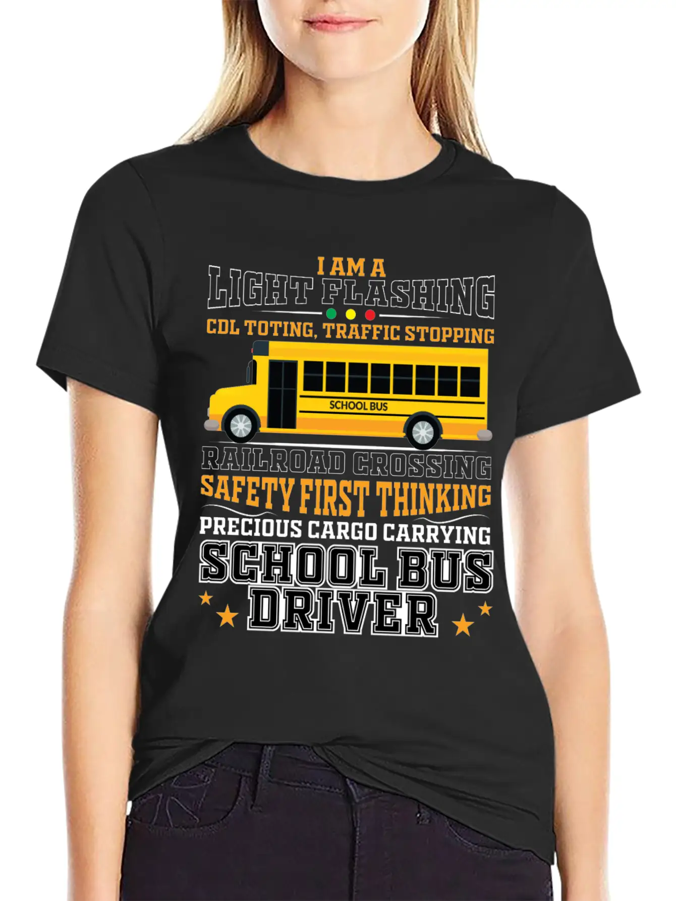 Railroad Crossing School Bus Driver Design For A Lightweight Cotton T-Shirt – Daily Comfort Graphic Shirt