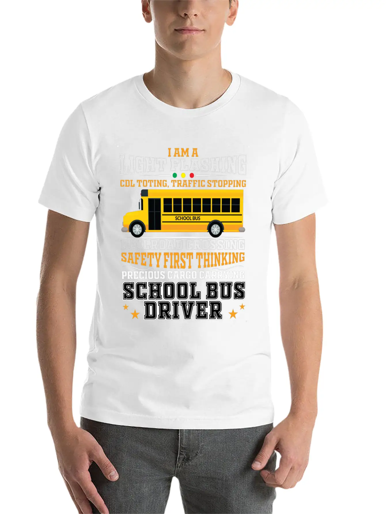 Railroad Crossing School Bus Driver Design For A Lightweight Cotton T-Shirt – Daily Comfort Graphic Shirt