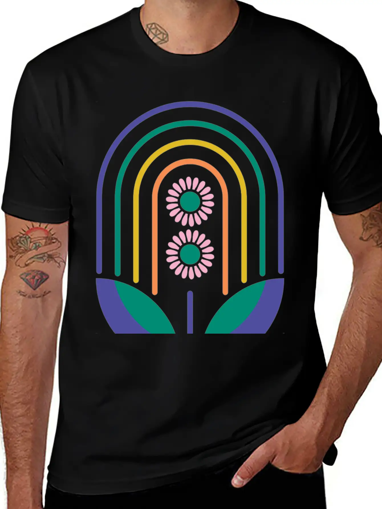 Rainbow Daisies Soft Cotton Short Sleeve Tee – Unisex Wardrobe Staple