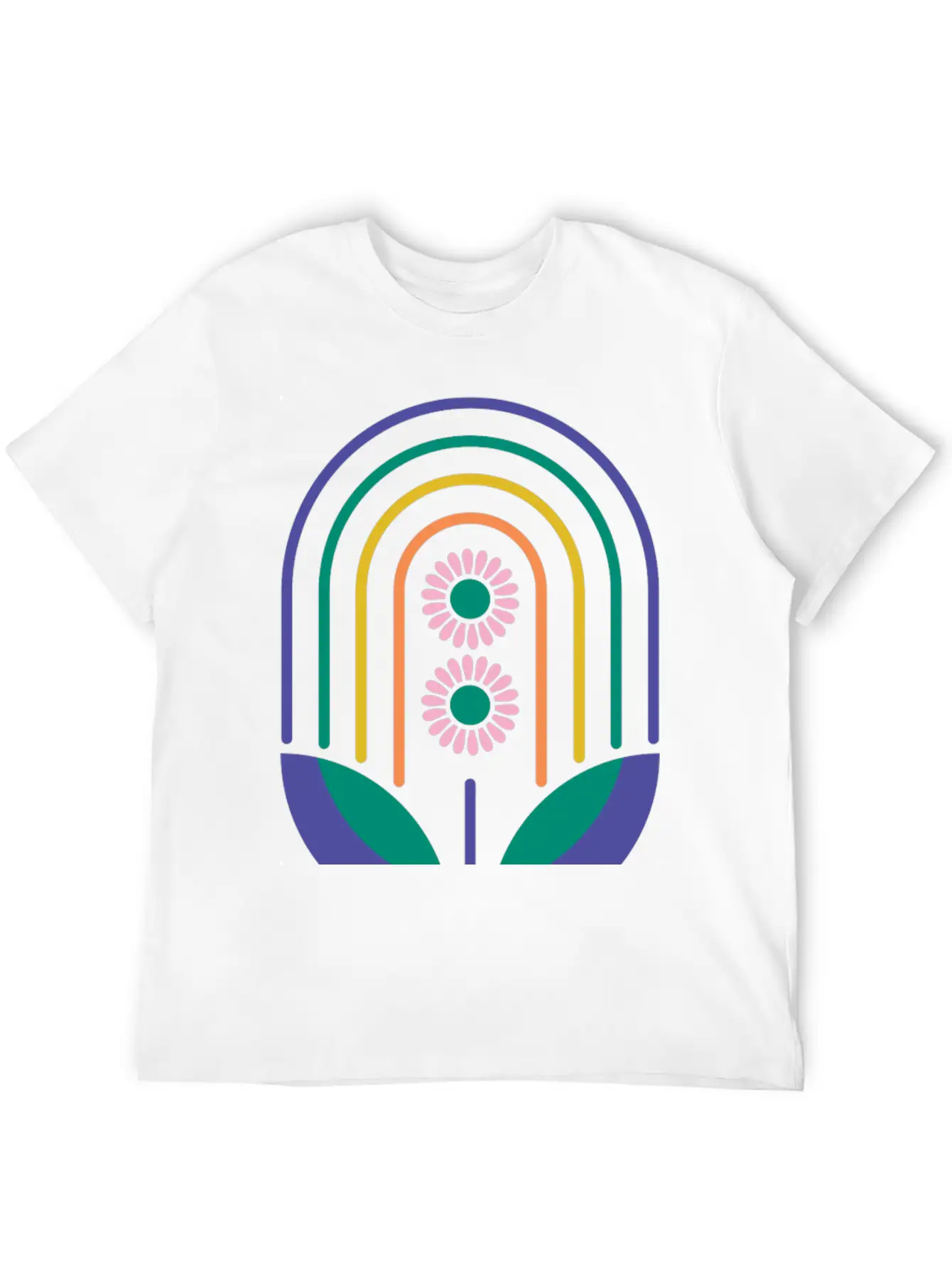 Rainbow Daisies Soft Cotton Short Sleeve Tee – Unisex Wardrobe Staple