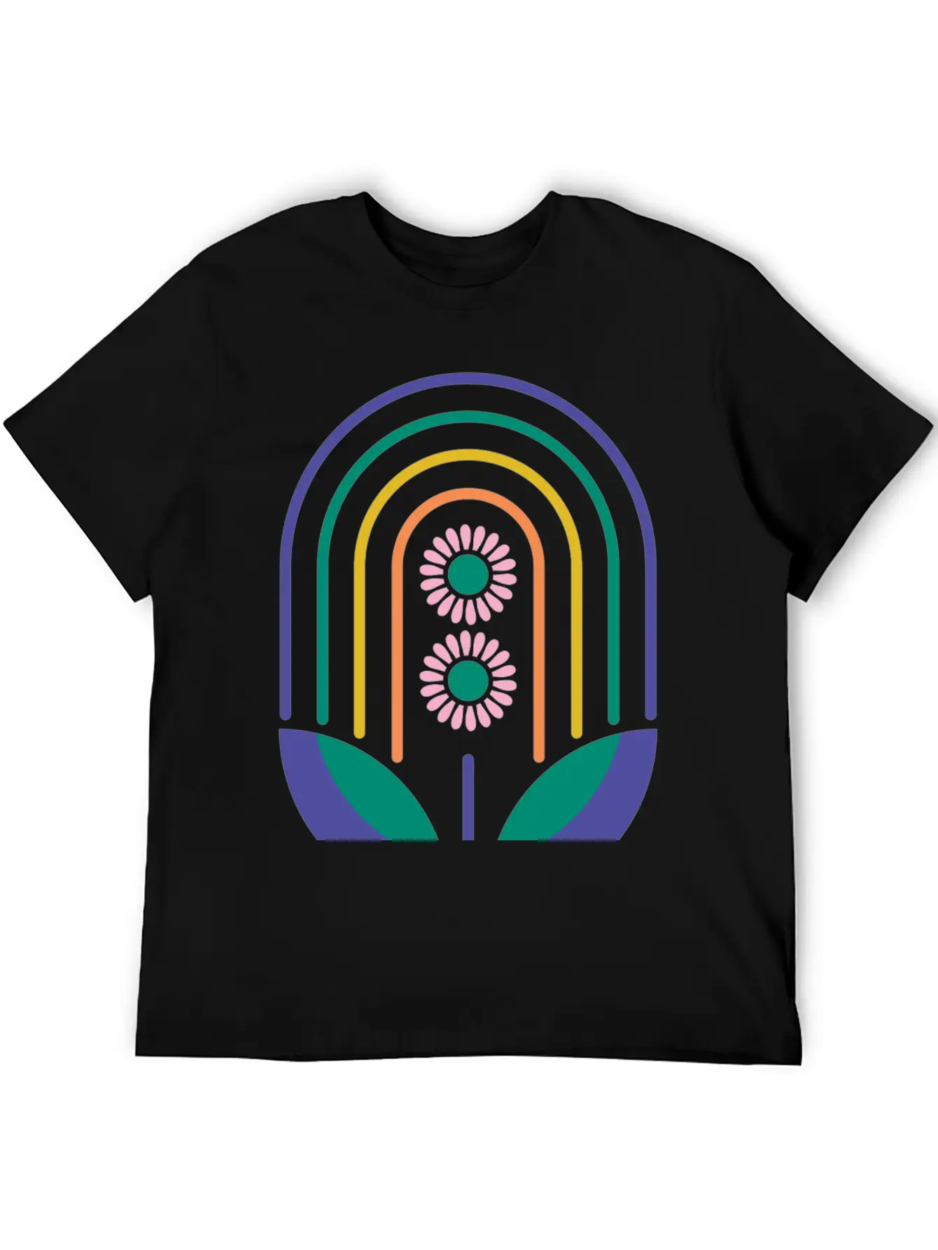 Rainbow Daisies Soft Cotton Short Sleeve Tee – Unisex Wardrobe Staple