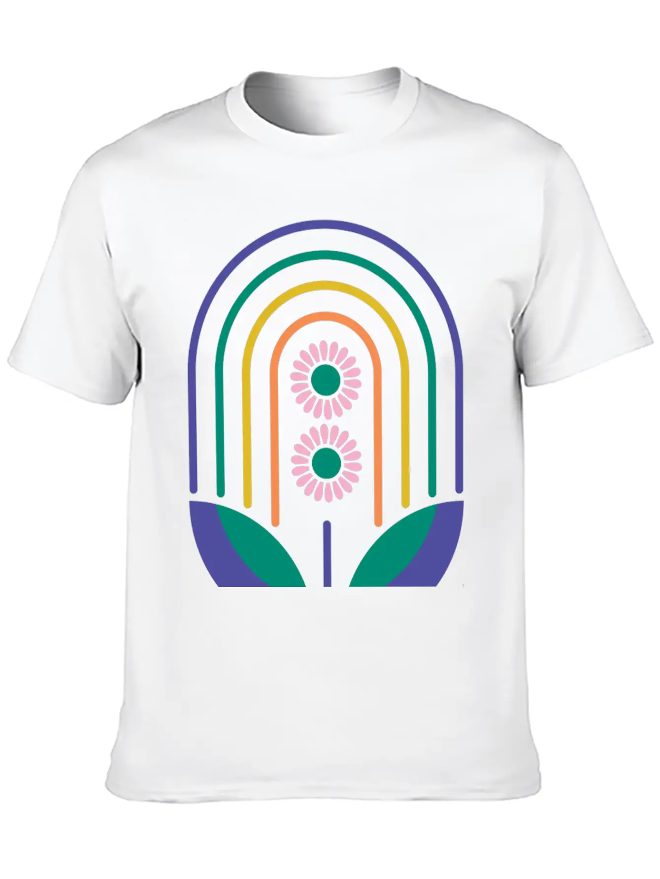 Rainbow Daisies Soft Cotton Short Sleeve Tee – Unisex Wardrobe Staple