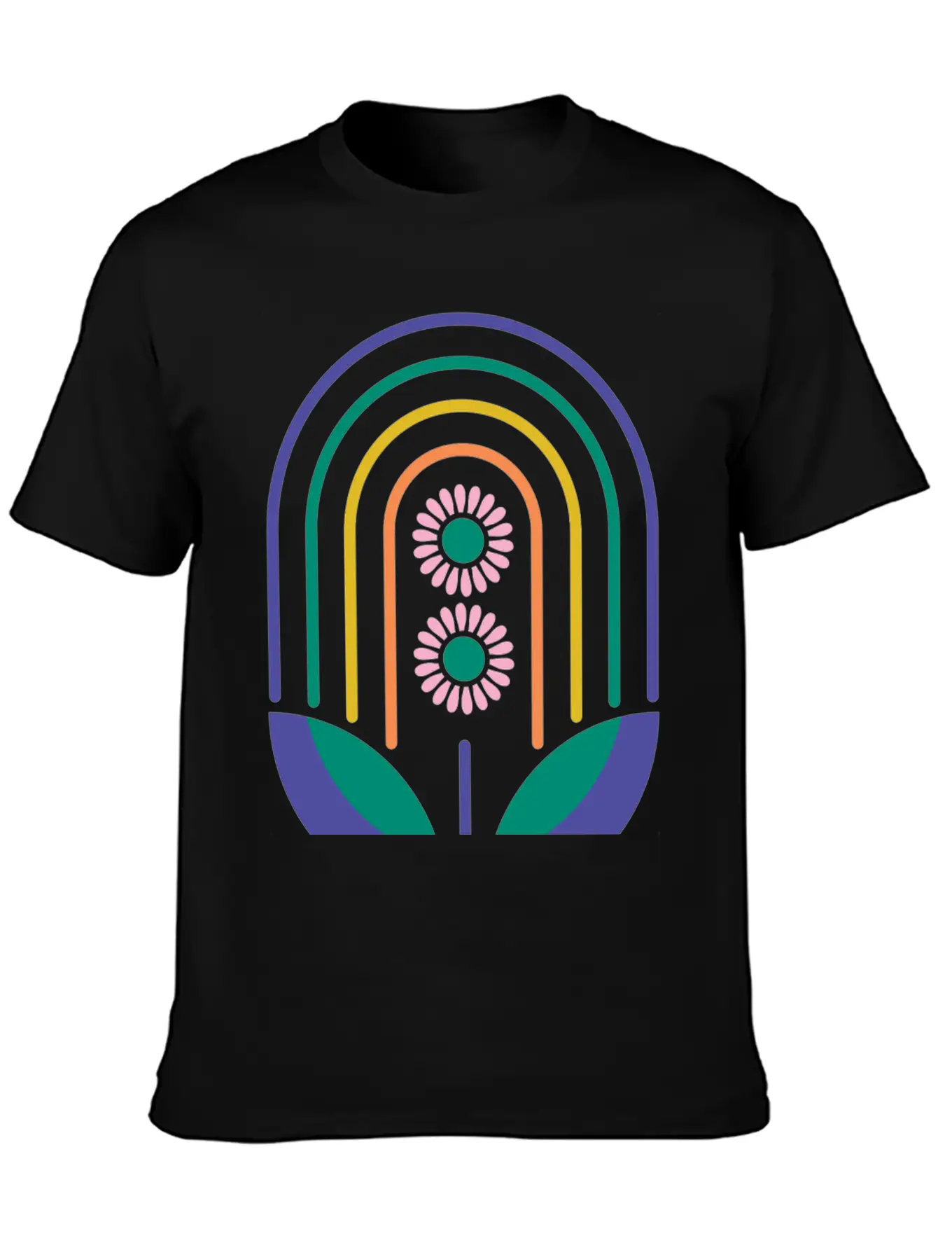 Rainbow Daisies Soft Cotton Short Sleeve Tee – Unisex Wardrobe Staple