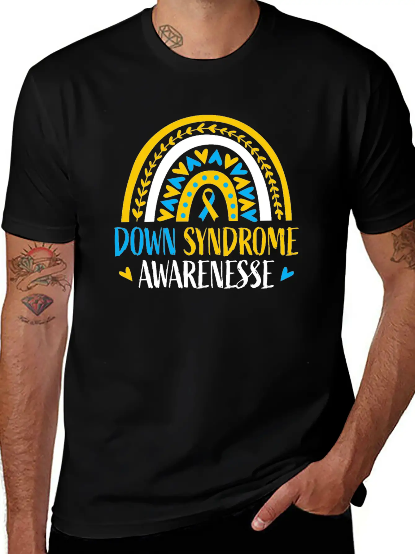 Rainbow Down Syndrome Awareness Lightweight Cotton T-Shirt – Daily Comfort Graphic Shirt