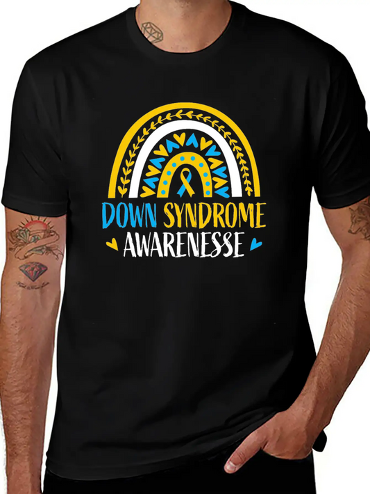 Rainbow Down Syndrome Awareness Lightweight Cotton T-Shirt – Daily Comfort Graphic Shirt