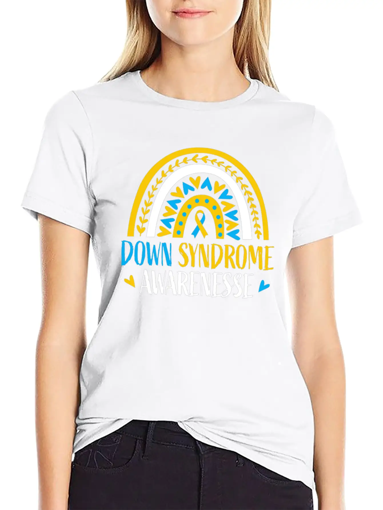 Rainbow Down Syndrome Awareness Lightweight Cotton T-Shirt – Daily Comfort Graphic Shirt