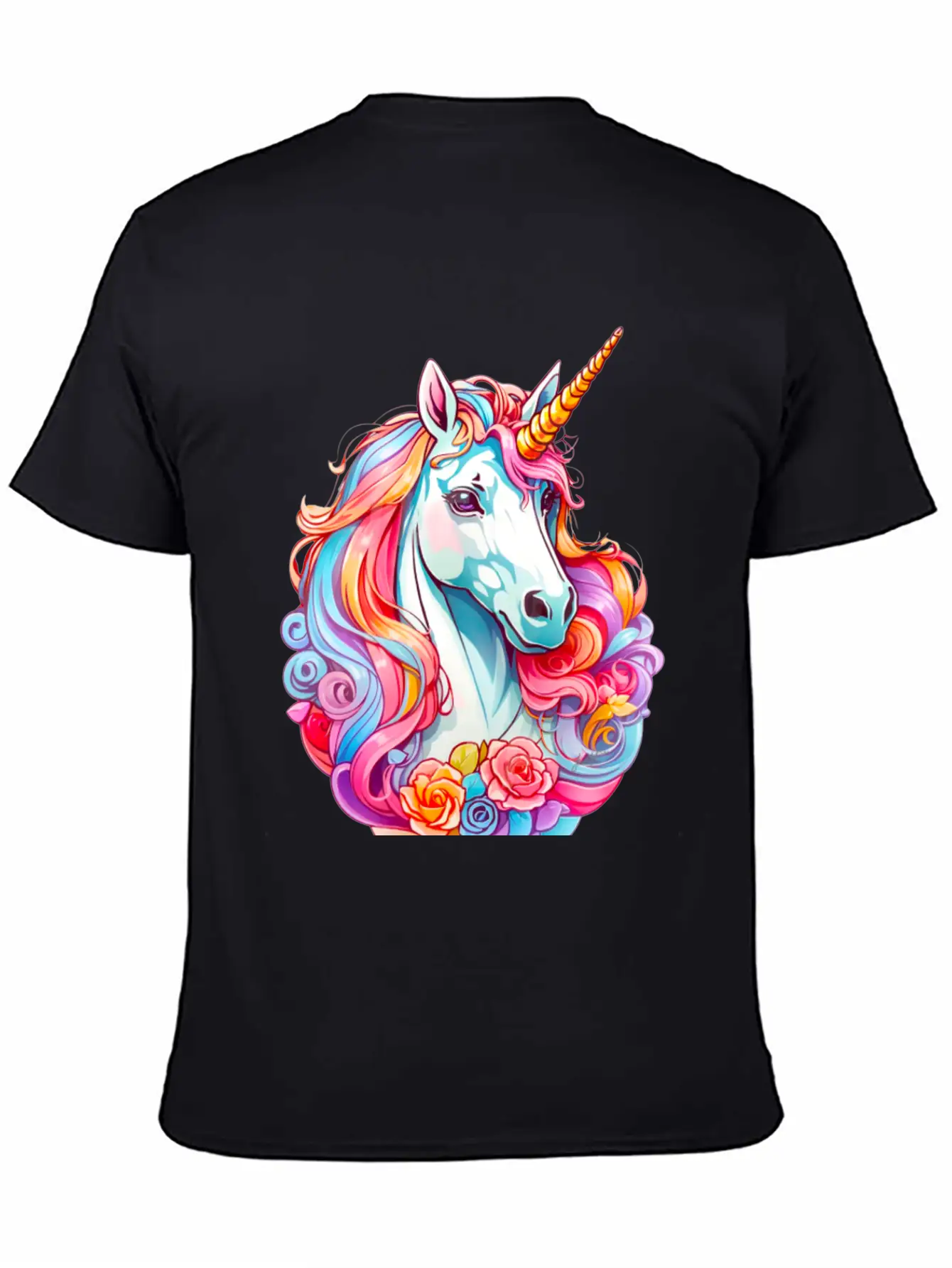 Rainbow Dream Unicorn Floral Unisex Casual T-Shirt – Clean Design For Daily Comfort