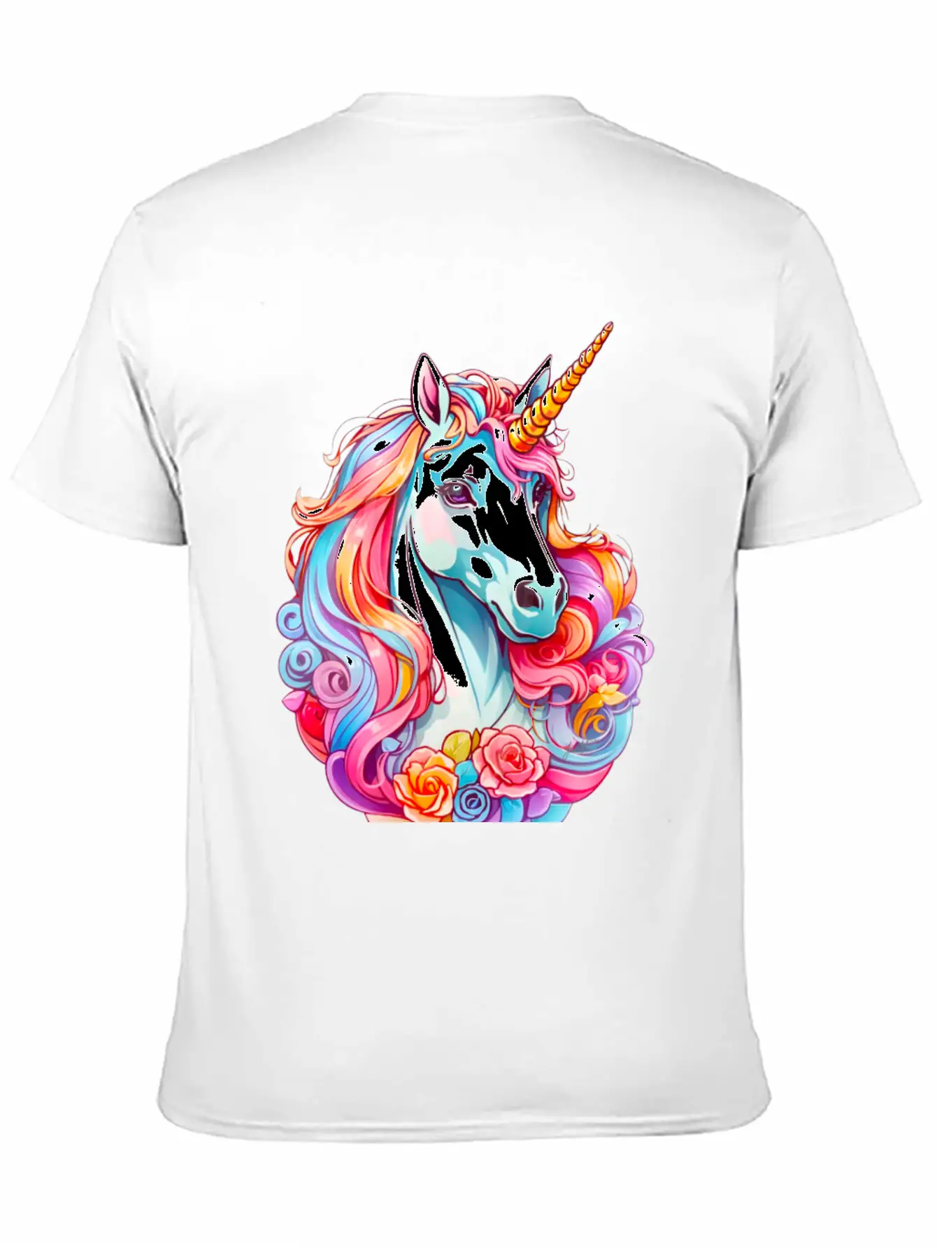 Rainbow Dream Unicorn Floral Unisex Casual T-Shirt – Clean Design For Daily Comfort
